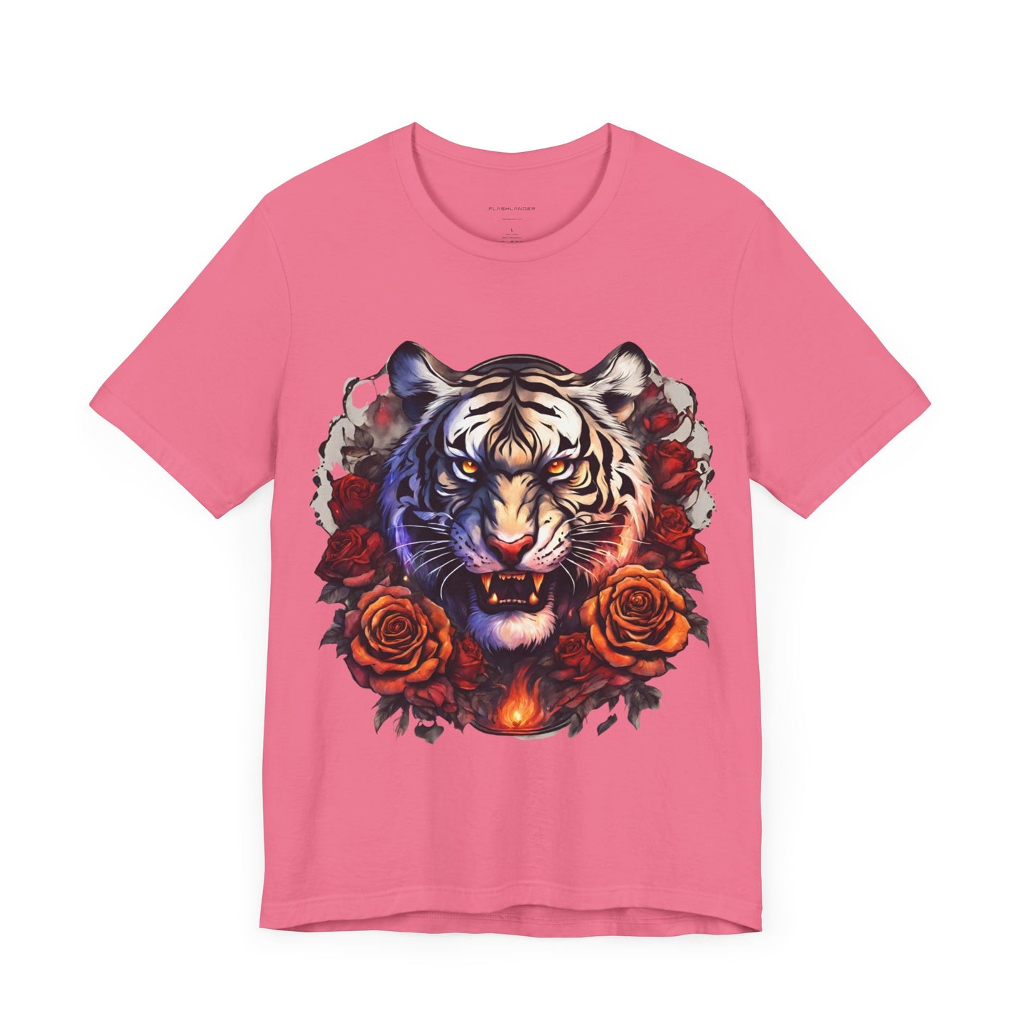 White Tiger Flames Flashlander Gym Shirt