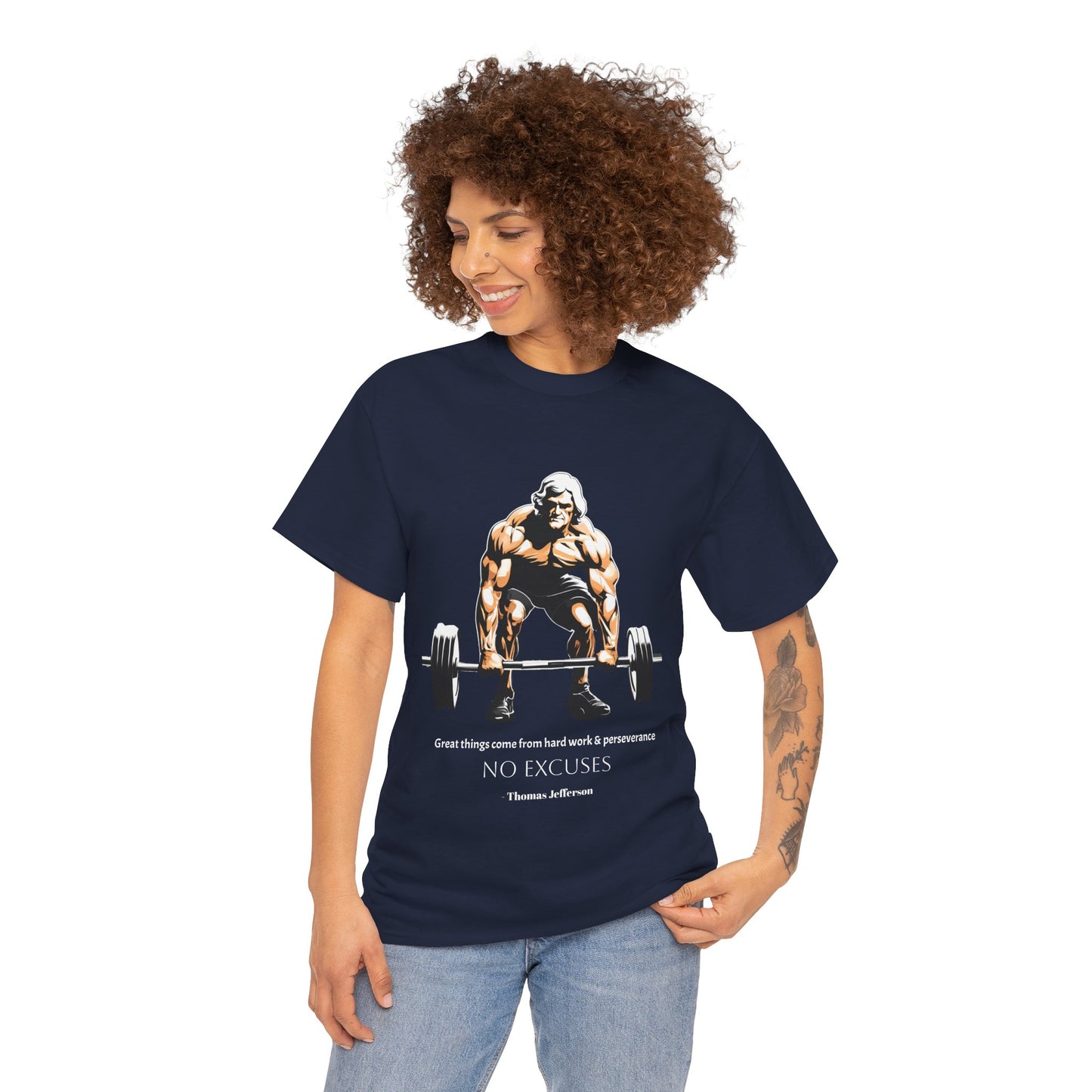 Thomas Jefferson Bodybuilder Shirt - Flashlander Great Things Come From Hard Work And Perseverance, No excuses Graphic Tee