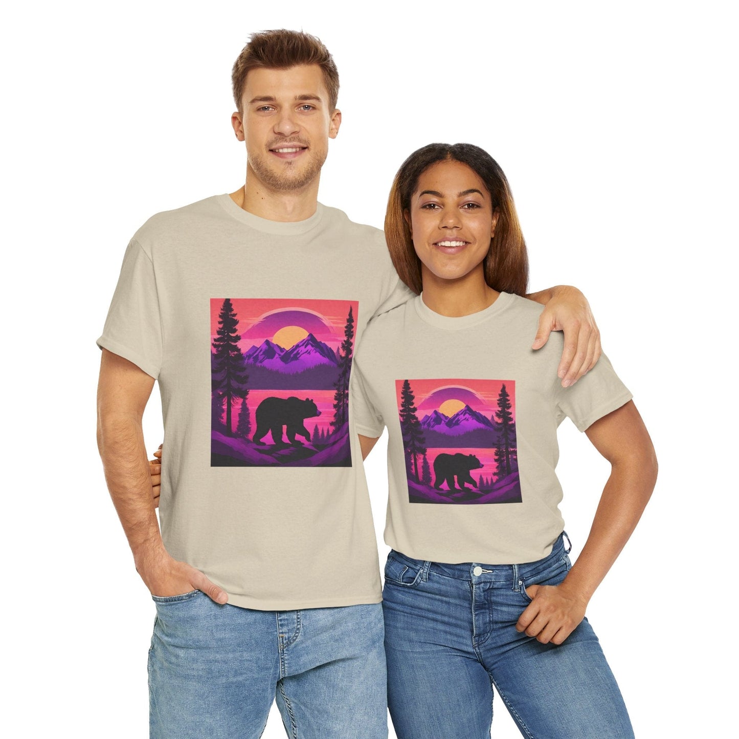 Bear Majestic Sunset Graphic Tee Flashlander