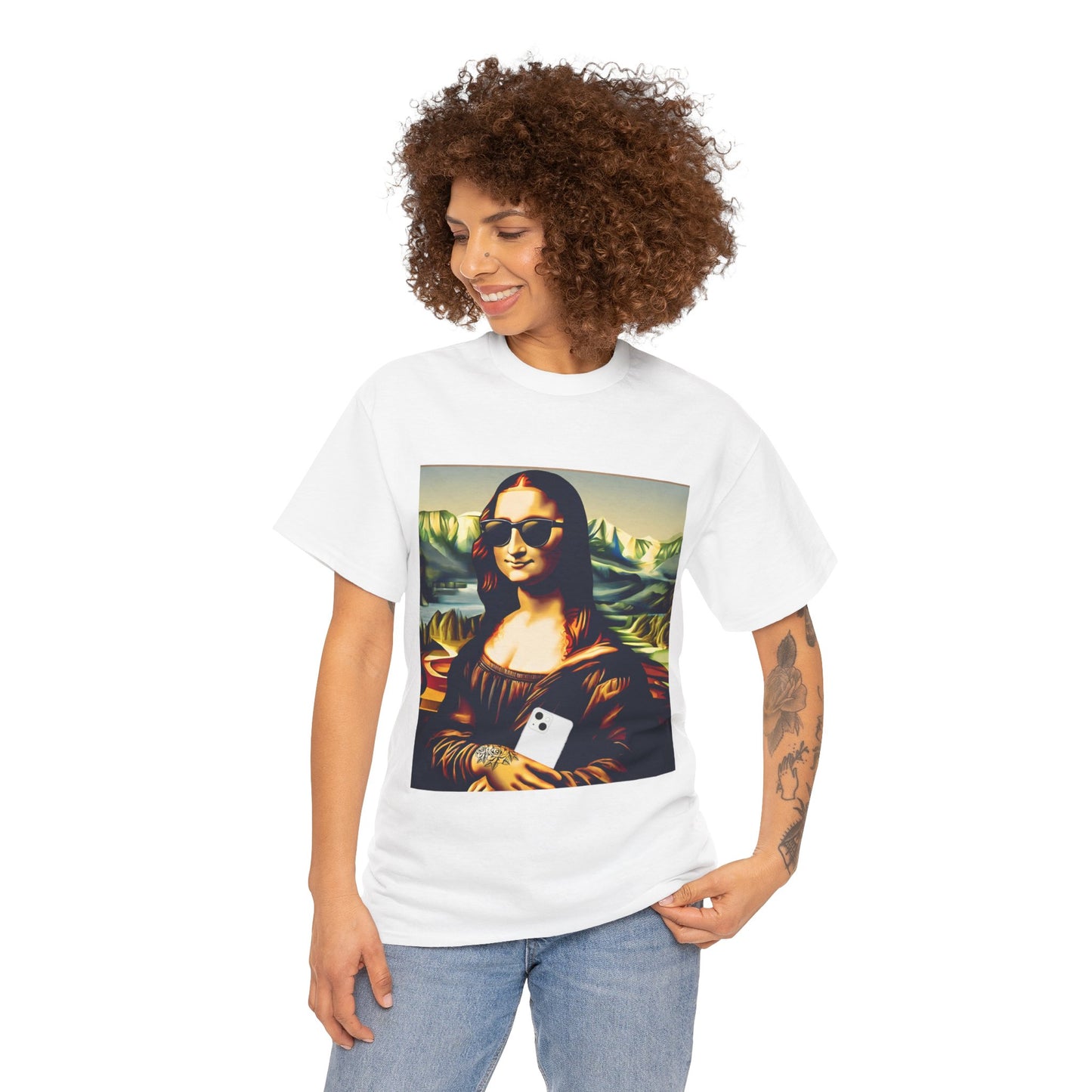 Funny modern Mona Lisa - Flashlander Gym Shirt