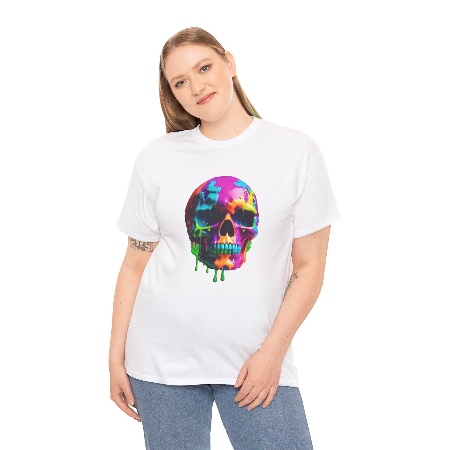 Camiseta con calavera de fusión de neón Flashlander