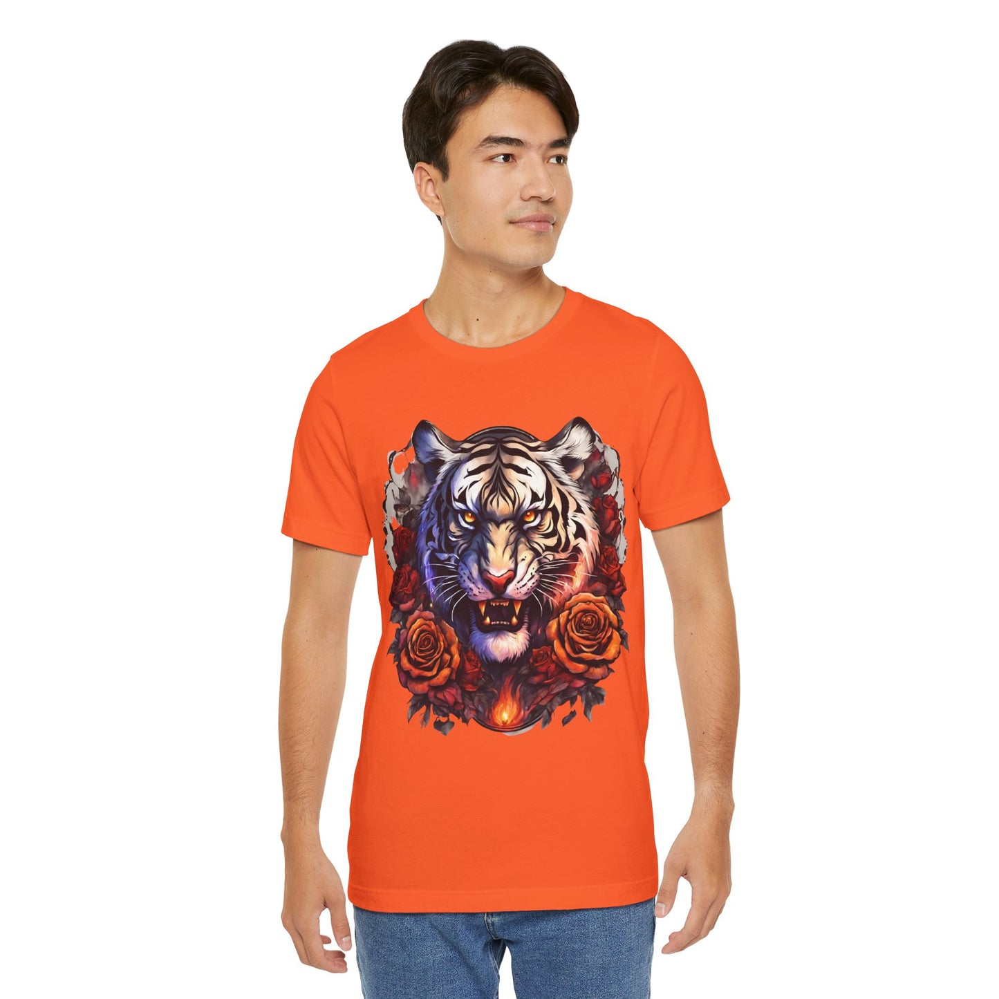 White Tiger Flames Flashlander Gym Shirt