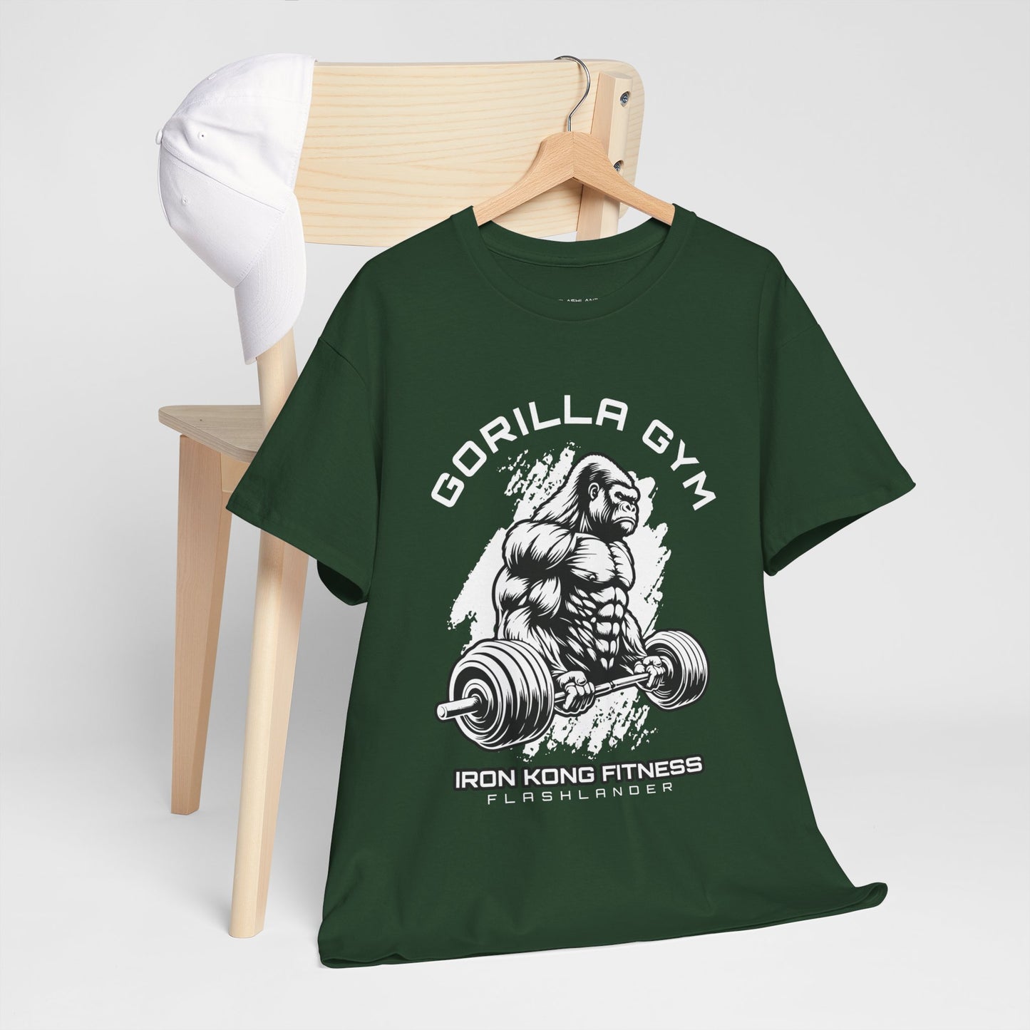 T-shirt de sport Gorilla Flashlander en coton unisexe, noir anthracite, graphique de performance