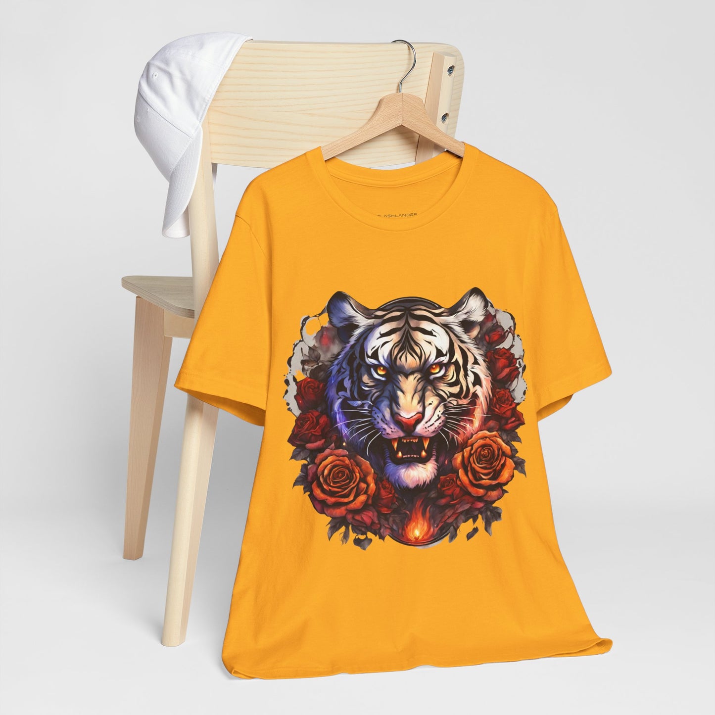 White Tiger Flames Flashlander Gym Shirt