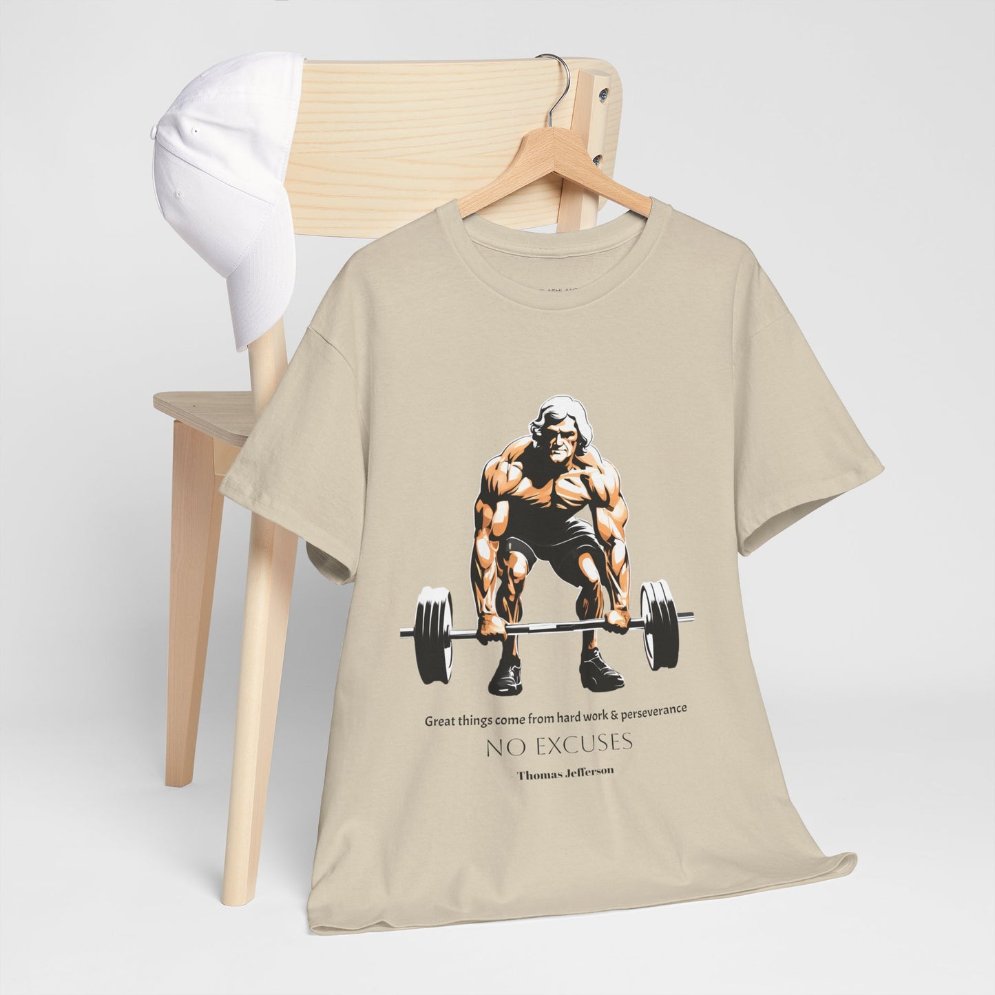 Thomas Jefferson Bodybuilder Shirt - Flashlander Great Things Come From Hard Work And Perseverance, No excuses Graphic Tee