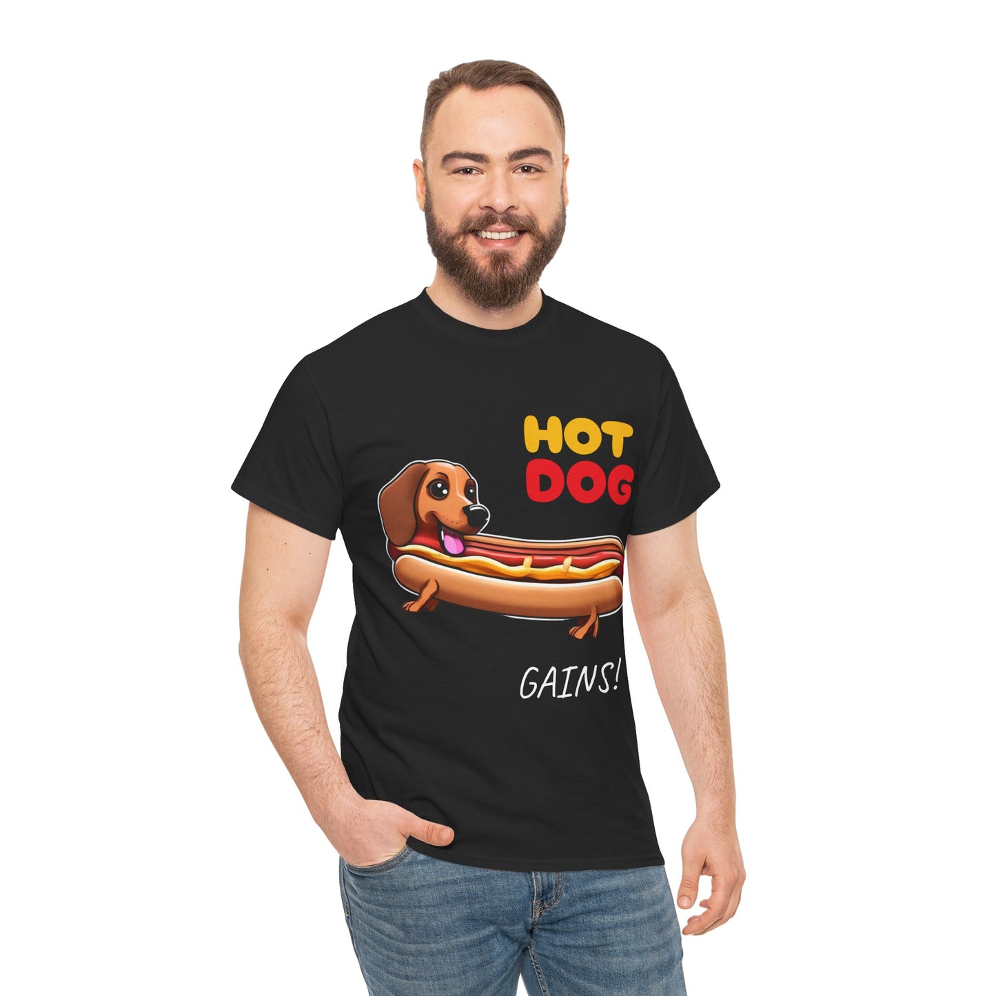 Hot Dog Gains Dachshund Dog - Flashlander Gym Shirt