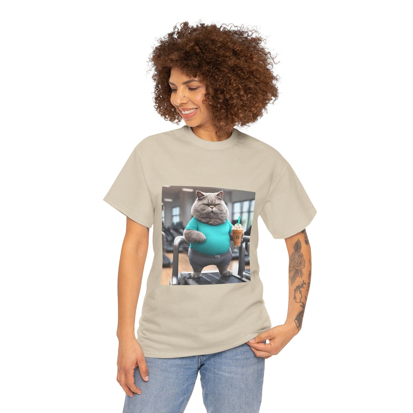 Funny Fat Cat On The Treadmill - Flashlander Gym Shirt