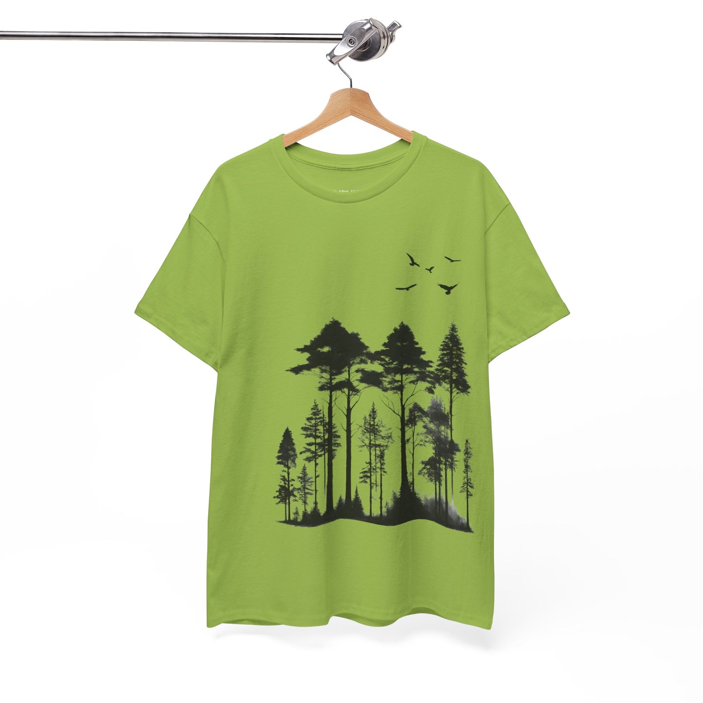 Camisa del bosque de pinos Camiseta unisex de algodón pesado Flashlander