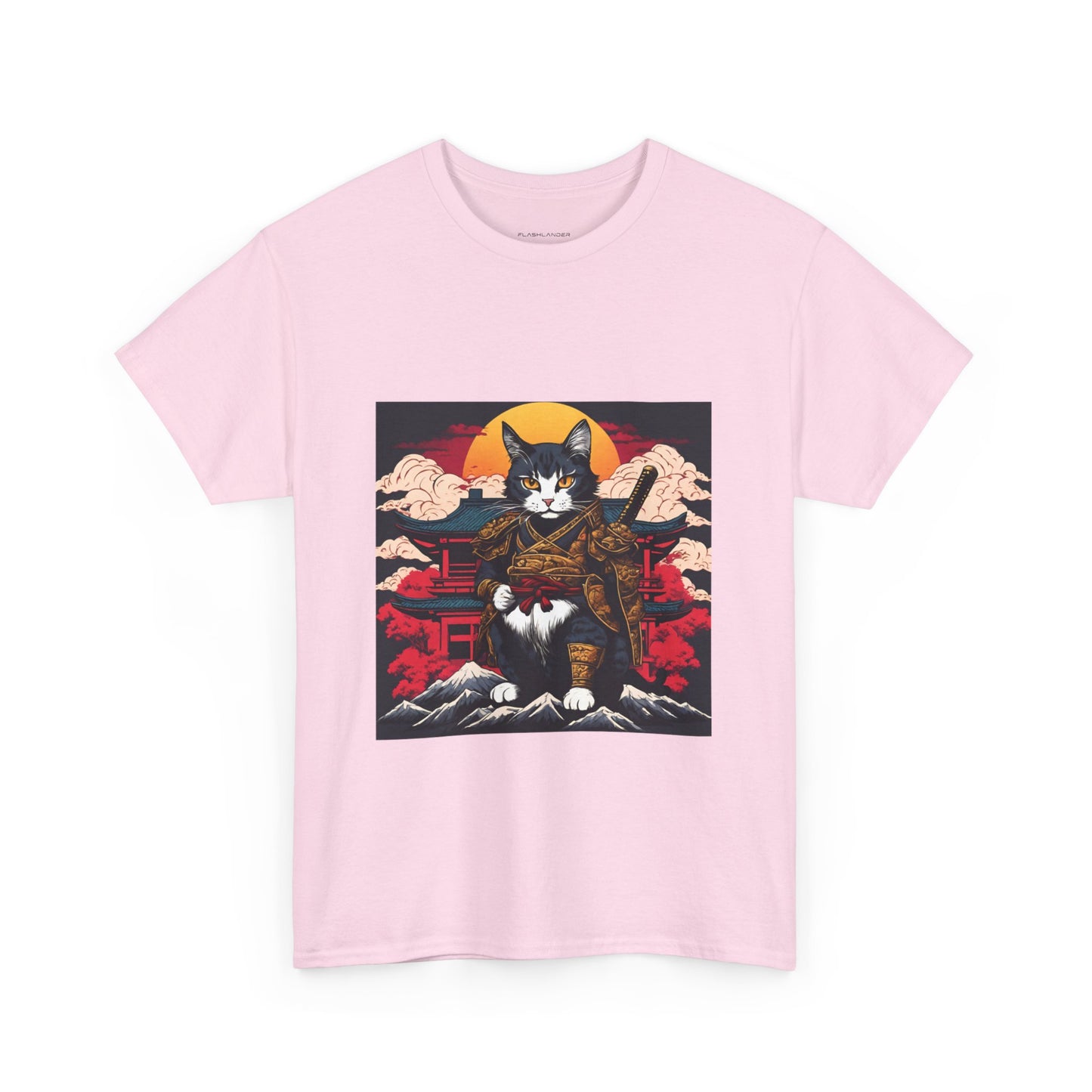 Samurai Cat Cartoon Anime - Flashlander Gym Shirt