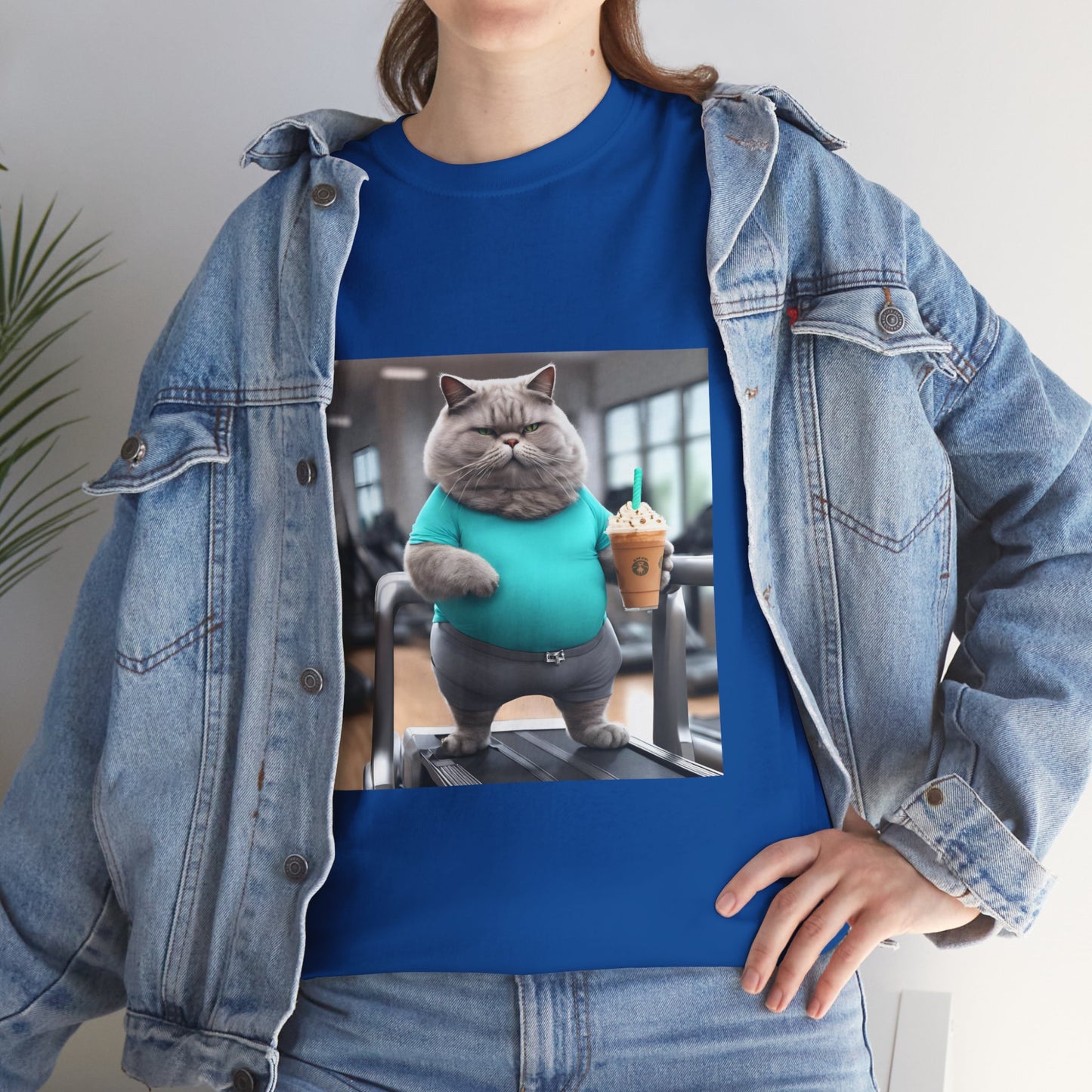 Funny Fat Cat On The Treadmill - Flashlander Gym Shirt