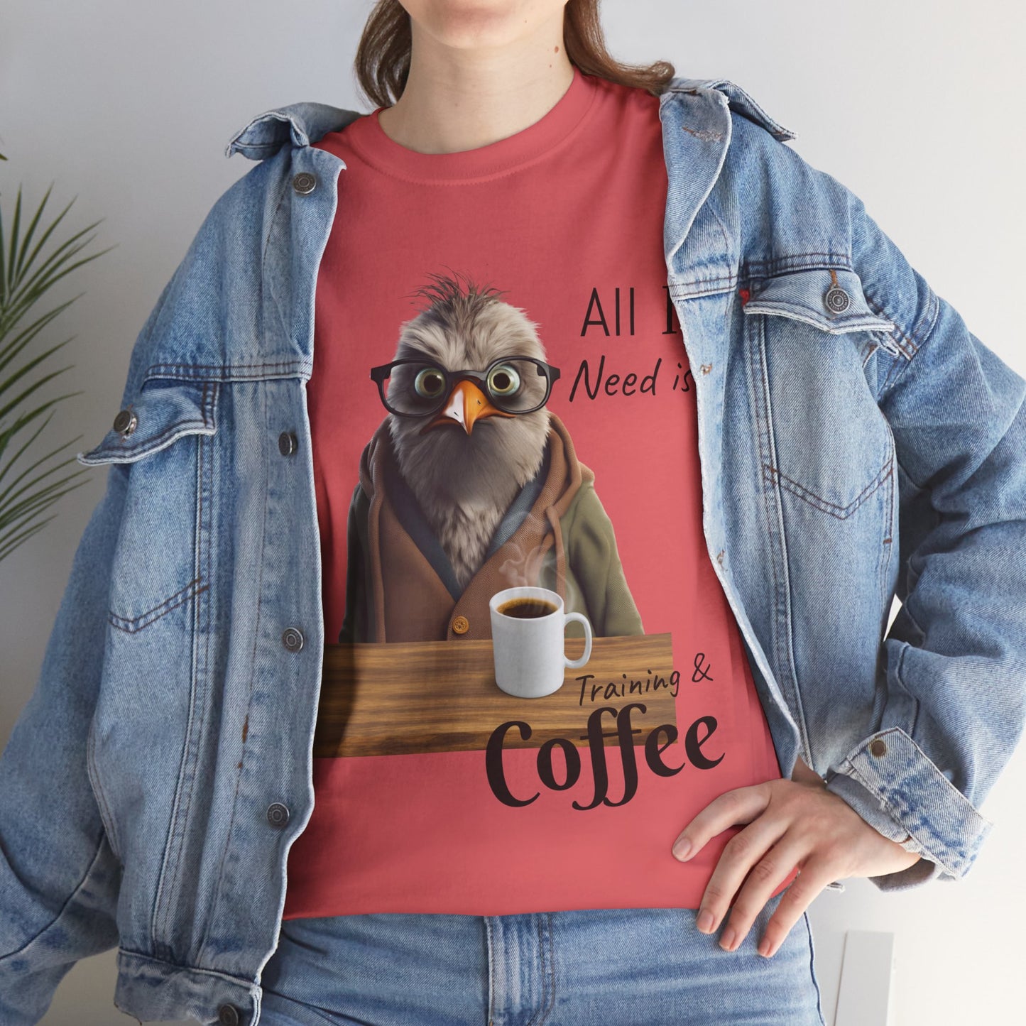 Tout ce dont j'ai besoin, c'est d'une formation et d'un café - T-shirt drôle d'oiseau - Flashlander Gym Shirt