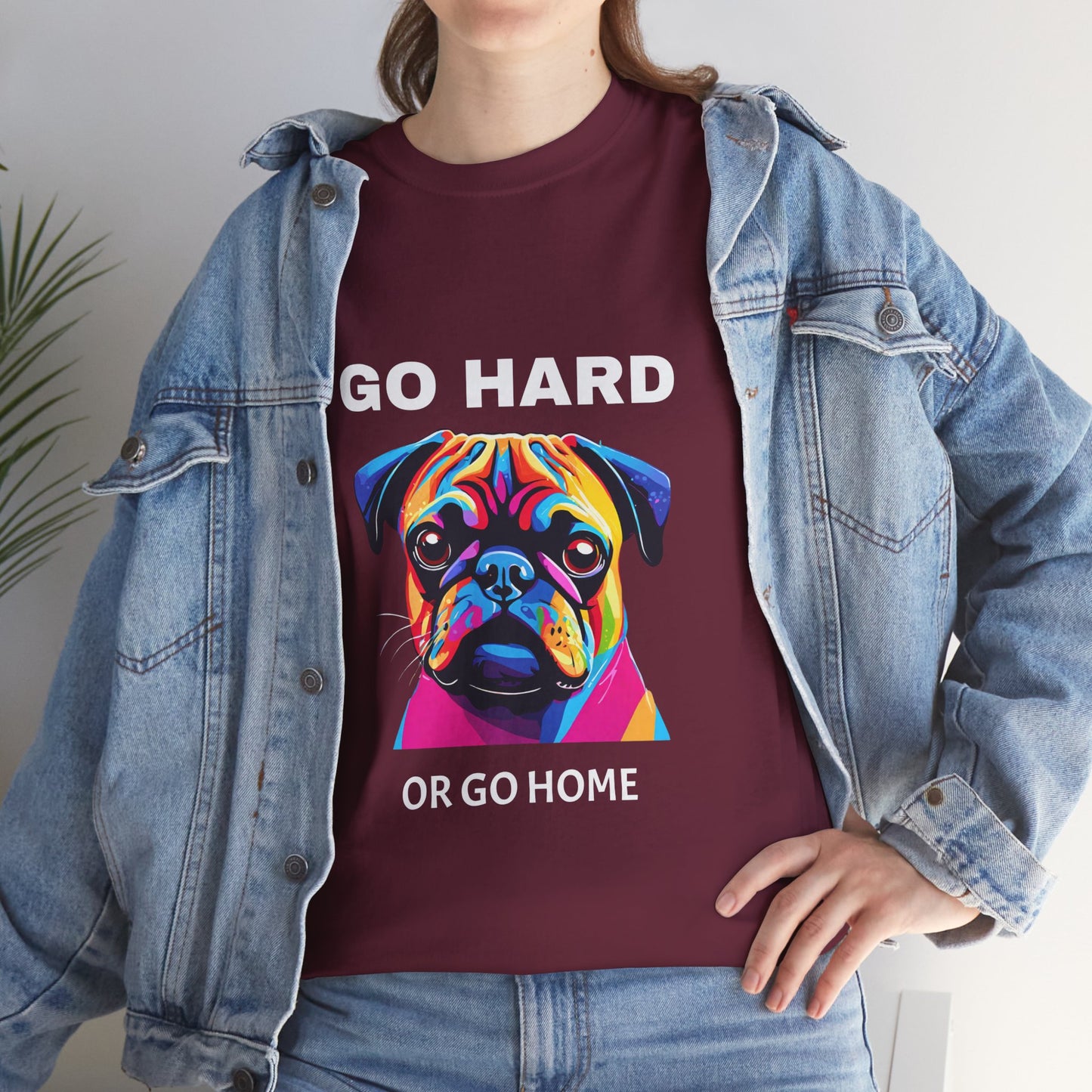 Pug Dog Pop Art  - Go Hard Or Go Home Flashlander Gym Shirt