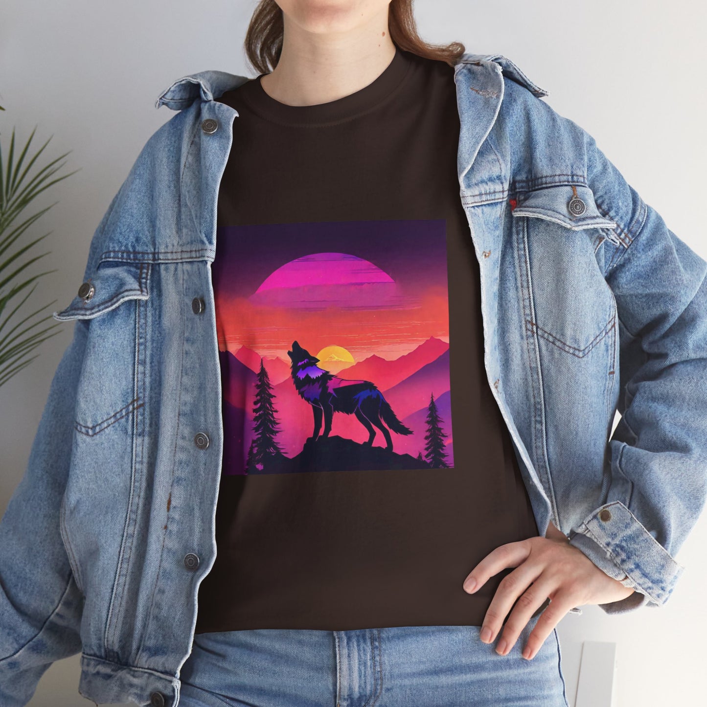 Wolf Majestic Sunset Gaphic Tee Flashlander