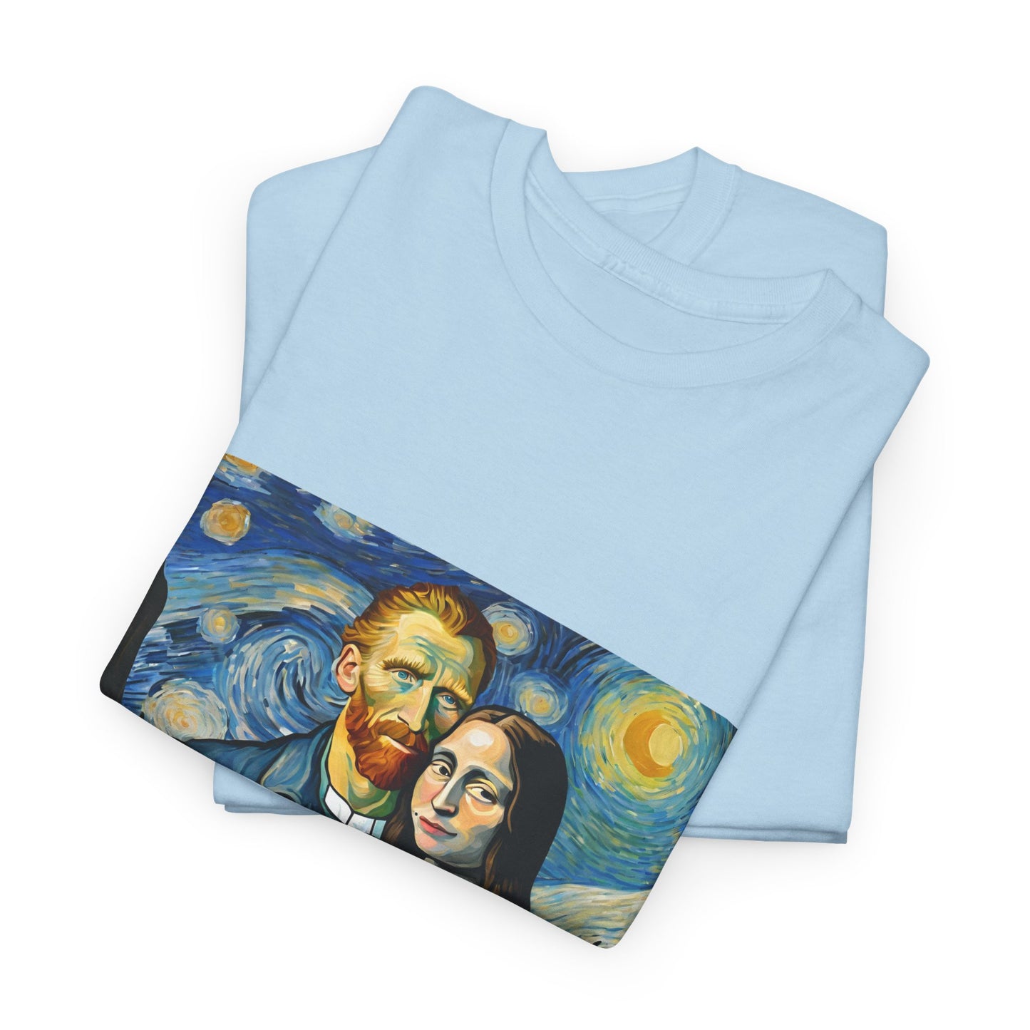 Funny Mona Lisa with Vincent Van Gogh Starry Night - Flashlander Gym Shirt