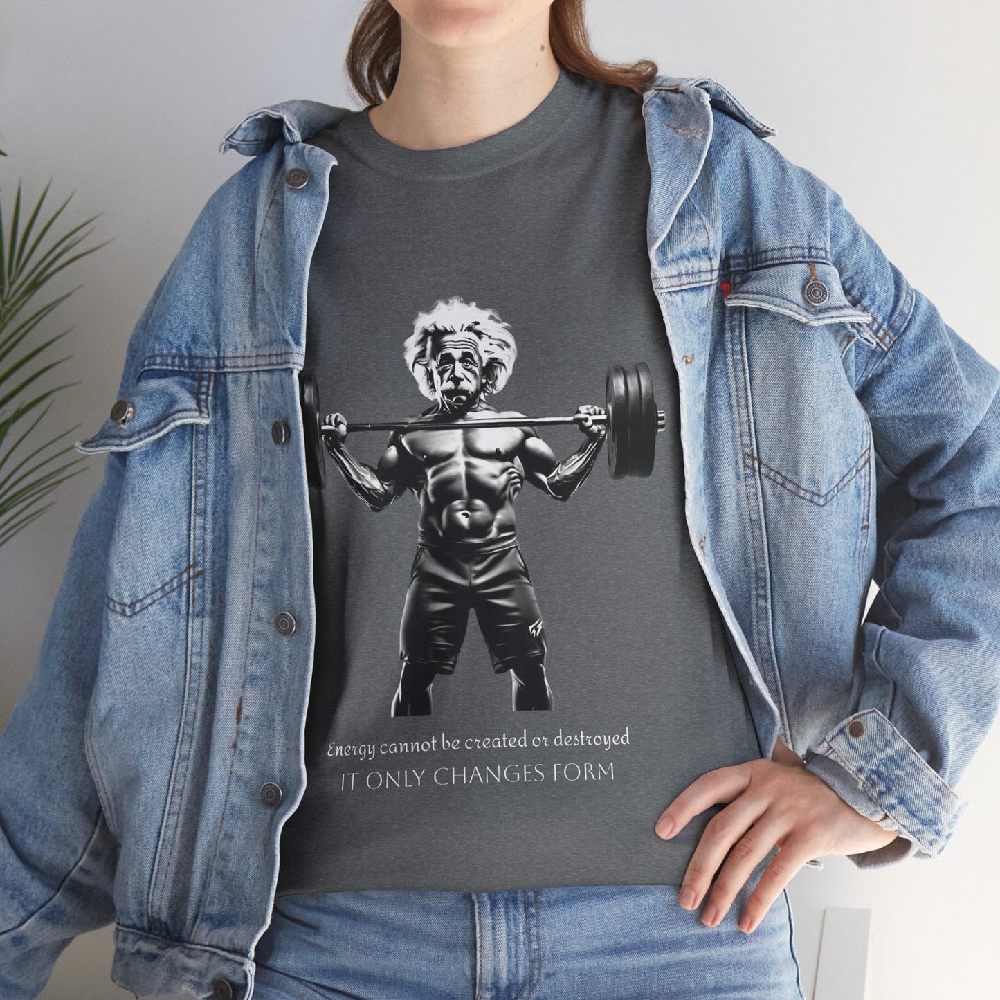 Camiseta de culturista Albert Einstein: la energía de Flashlander no se puede crear ni destruir, solo cambia de forma. Camiseta gráfica con cita