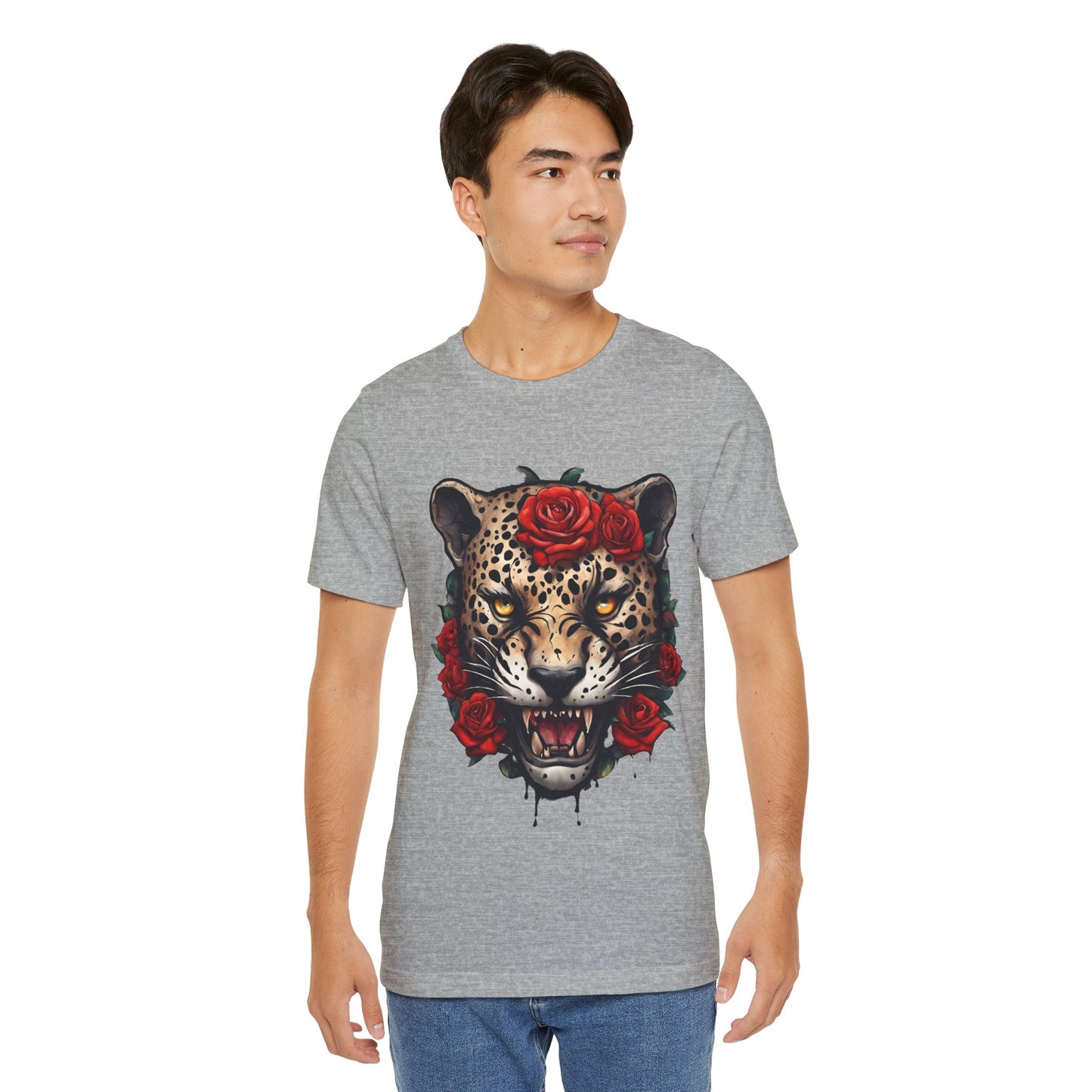 Jaguar Flames and Roses Graphic Tee Flashlander