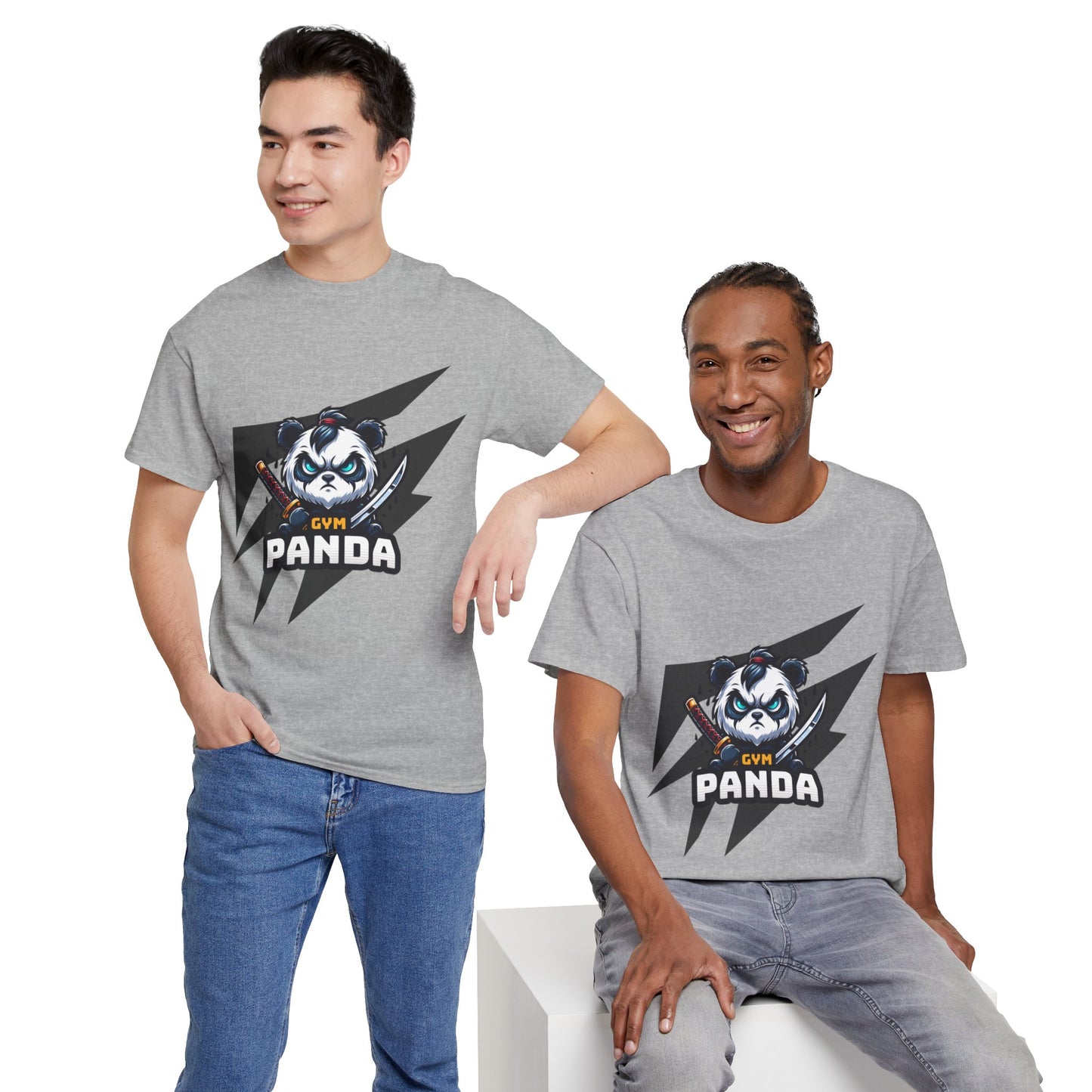 Panda Gym Samurai Shirt Flashlander Performance T-Shirt Cotton Unisex Charcoal Black Graphic Tee