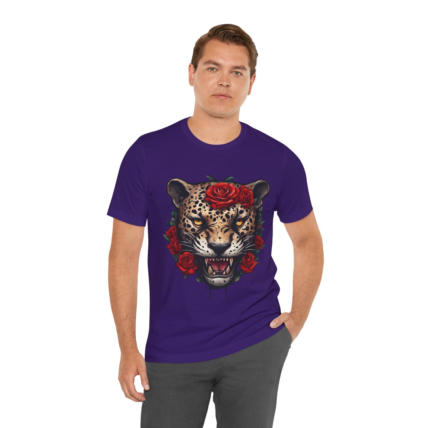 Jaguar Flames and Roses Graphic Tee Flashlander