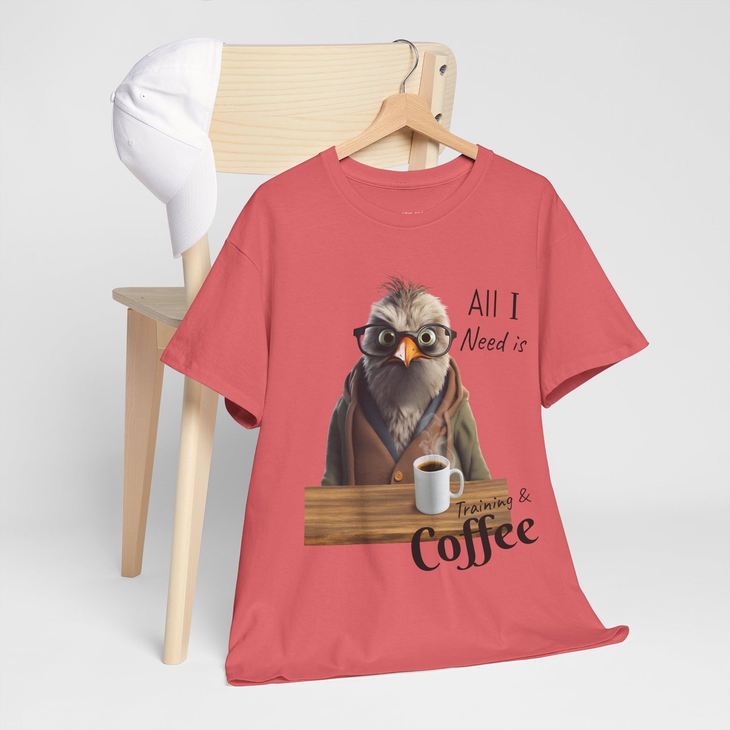 Tout ce dont j'ai besoin, c'est d'une formation et d'un café - T-shirt drôle d'oiseau - Flashlander Gym Shirt