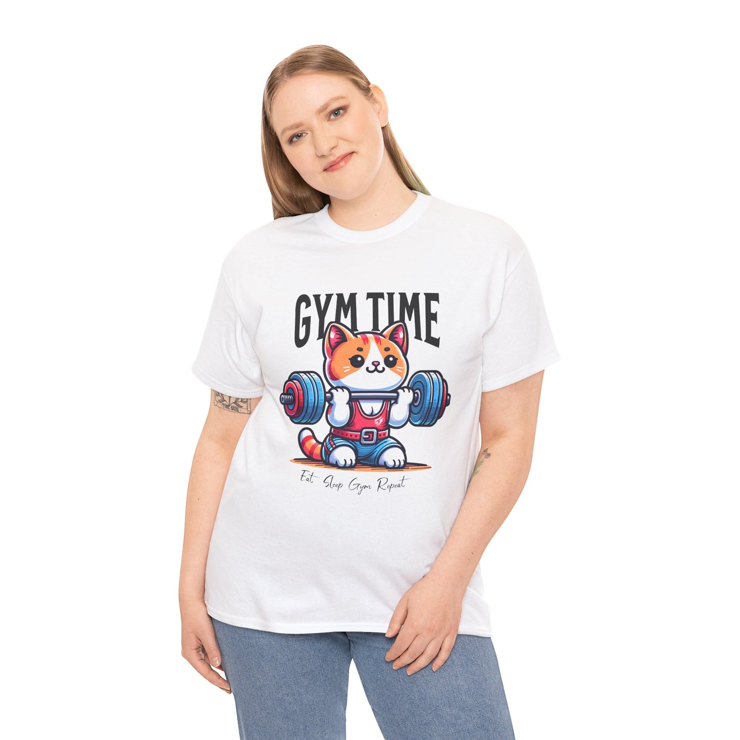 Cute Cat Gym Time Shirt Flashlander Graphic Tee