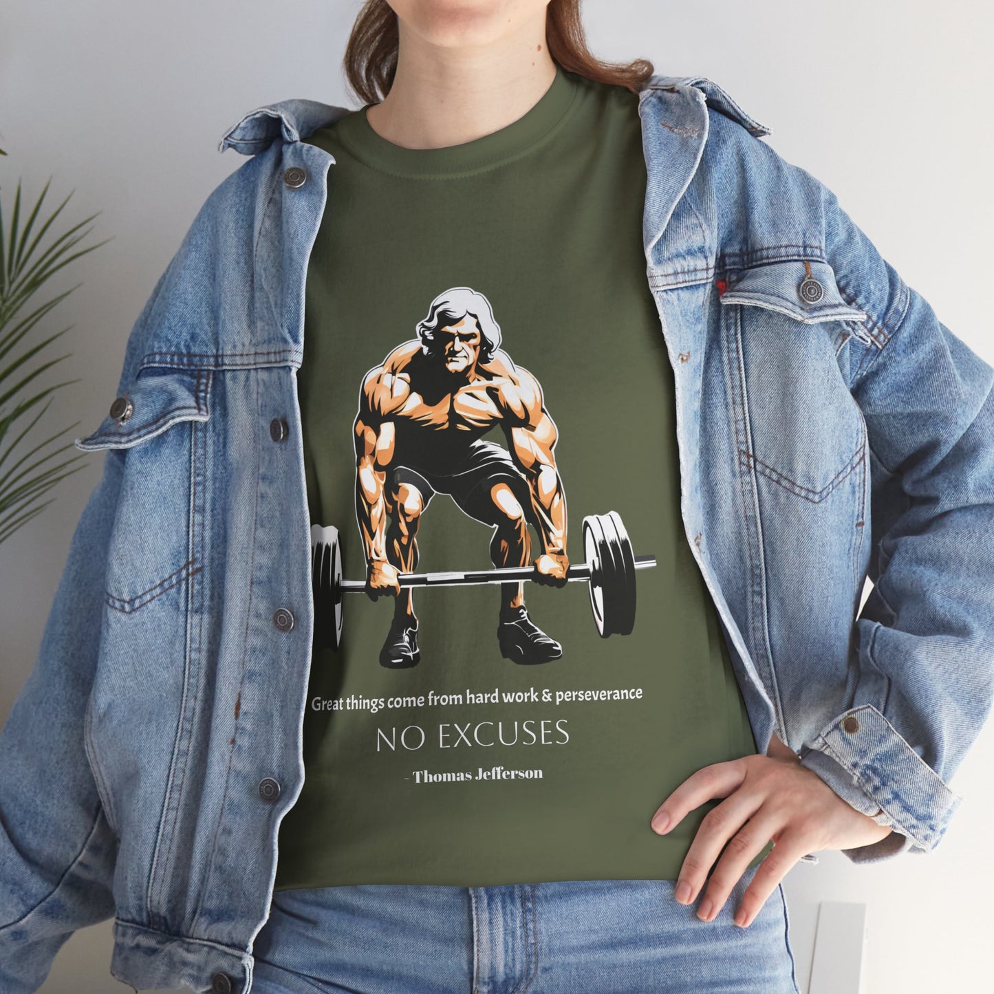 Thomas Jefferson Bodybuilder Shirt - Flashlander Great Things Come From Hard Work And Perseverance, No excuses Graphic Tee