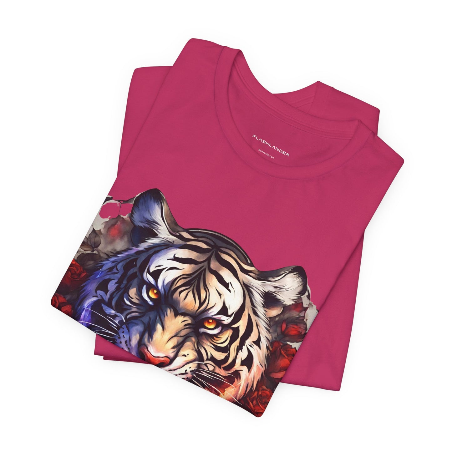 White Tiger Flames Flashlander Gym Shirt