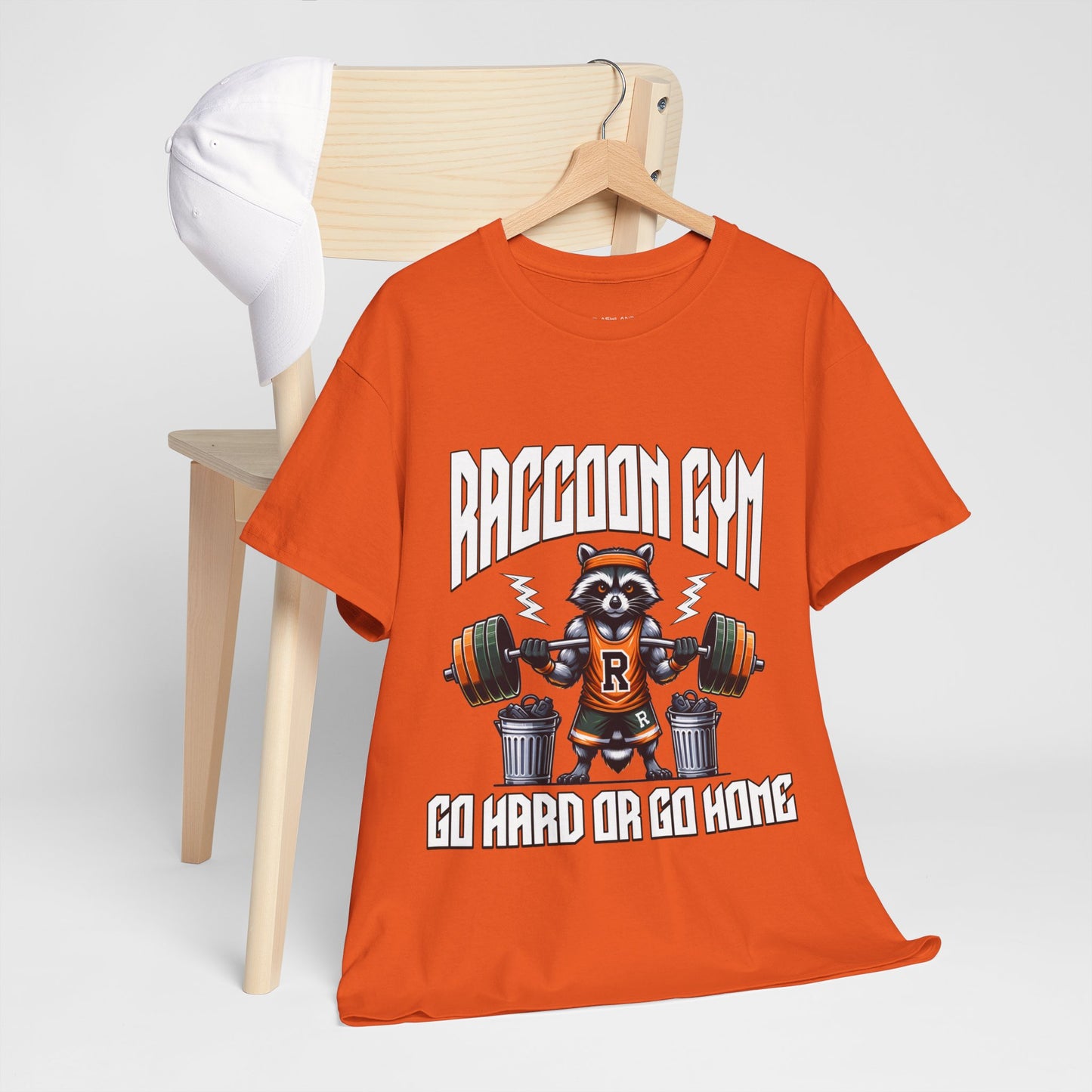 Raccoon Bodybuilder Shirt Flashlander Go Hard or Go Home Gym T-Shirt Cotton Unisex Graphic Tee