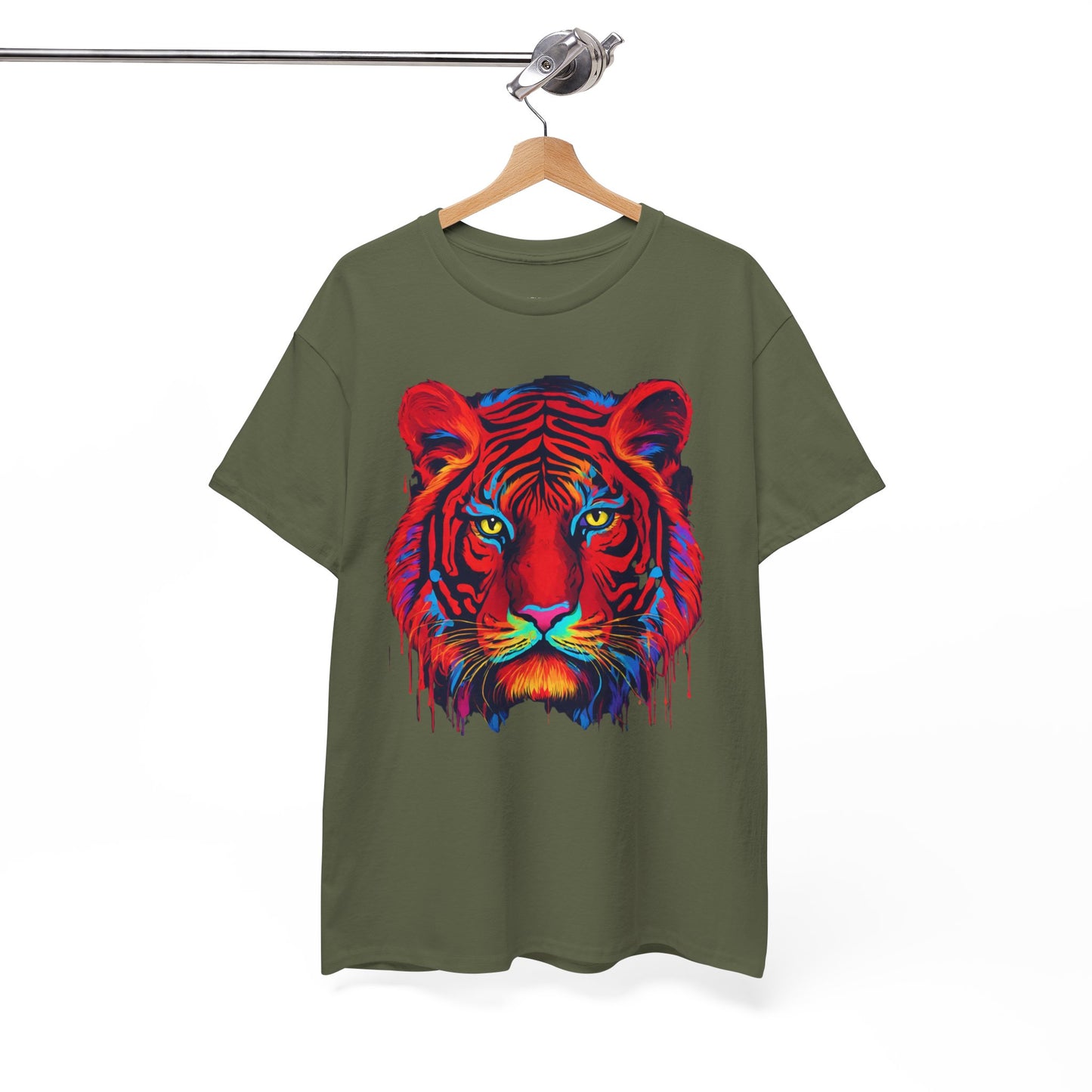 Majestuosa camiseta de Flashlander con diseño pop art de tigre rojo