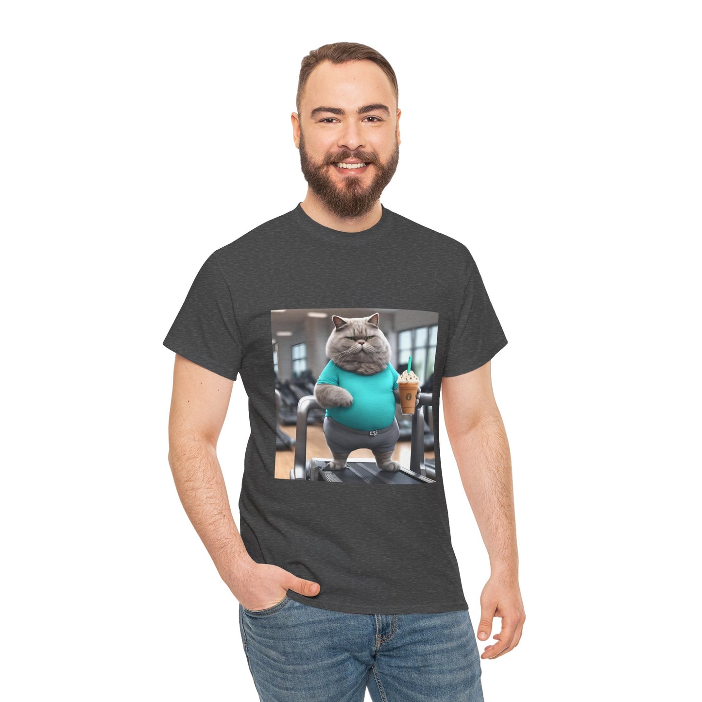 Funny Fat Cat On The Treadmill - Flashlander Gym Shirt