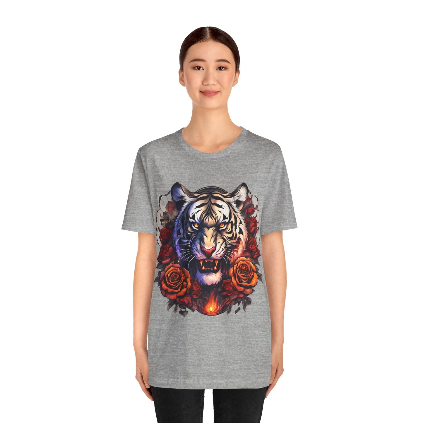 White Tiger Flames Flashlander Gym Shirt