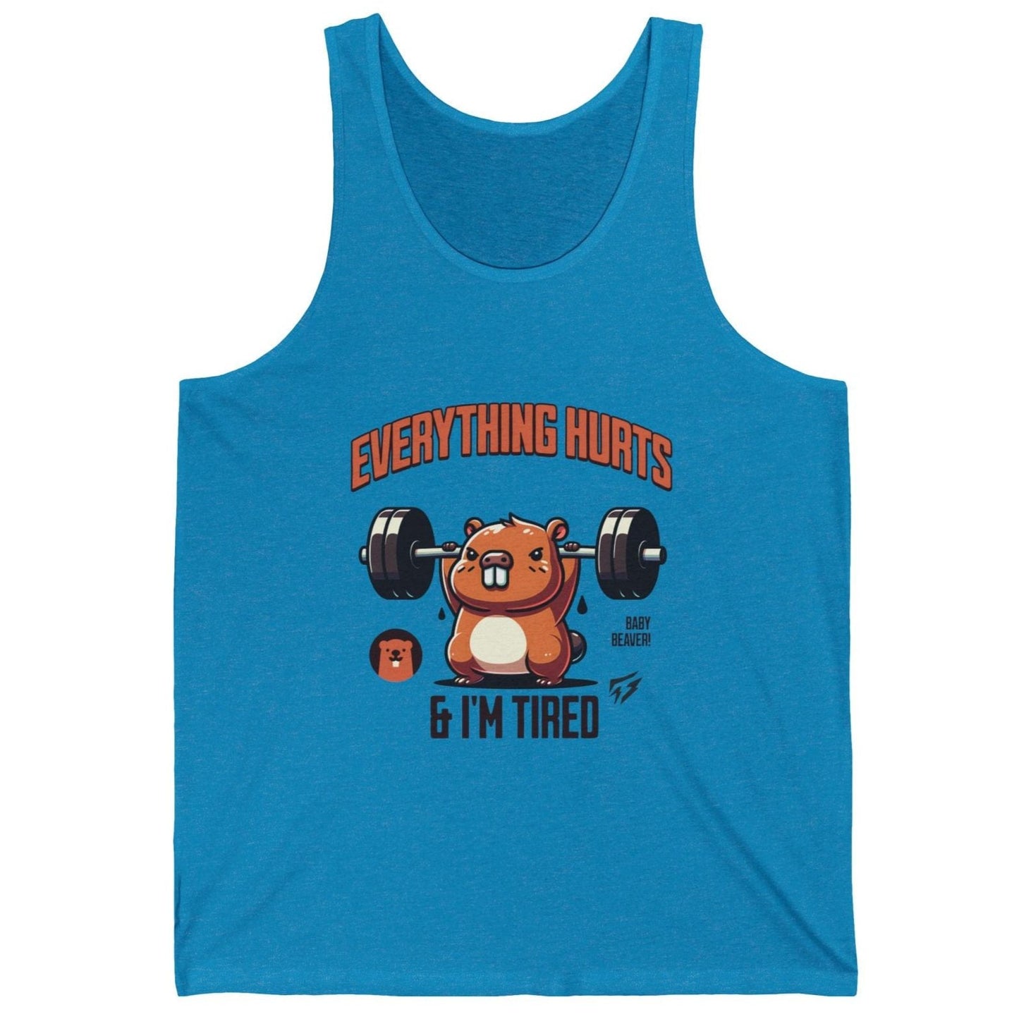 Baby Beaver Jersey Gym Tank Flashlander Cotton Unisex Charcoal Black