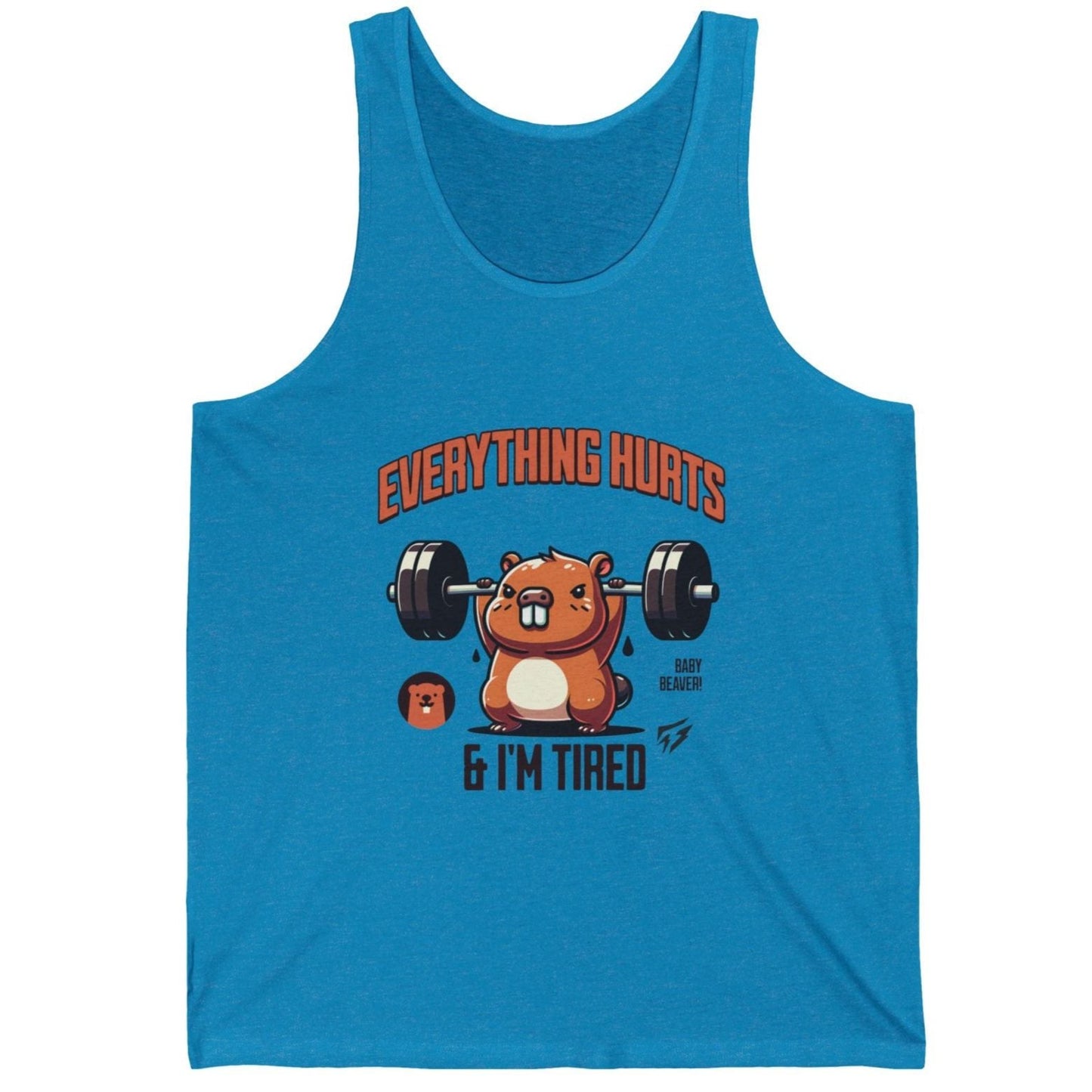 Camiseta sin mangas de gimnasia Baby Beaver Jersey Flashlander de algodón unisex azul aguamarina