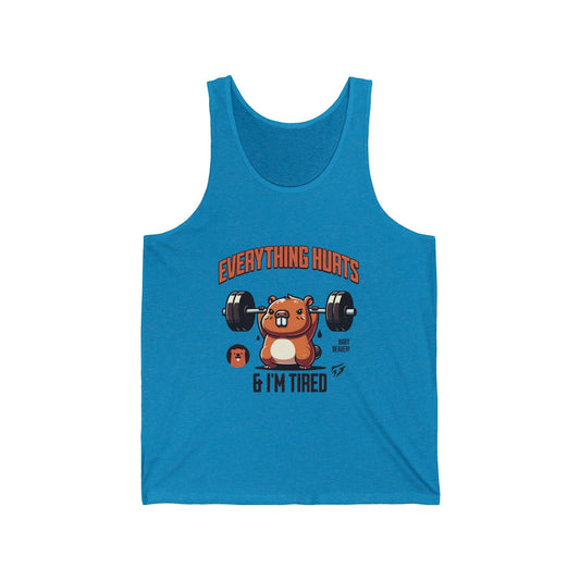 Baby Beaver Jersey Gym Tank Flashlander Cotton Unisex Blue Aqua