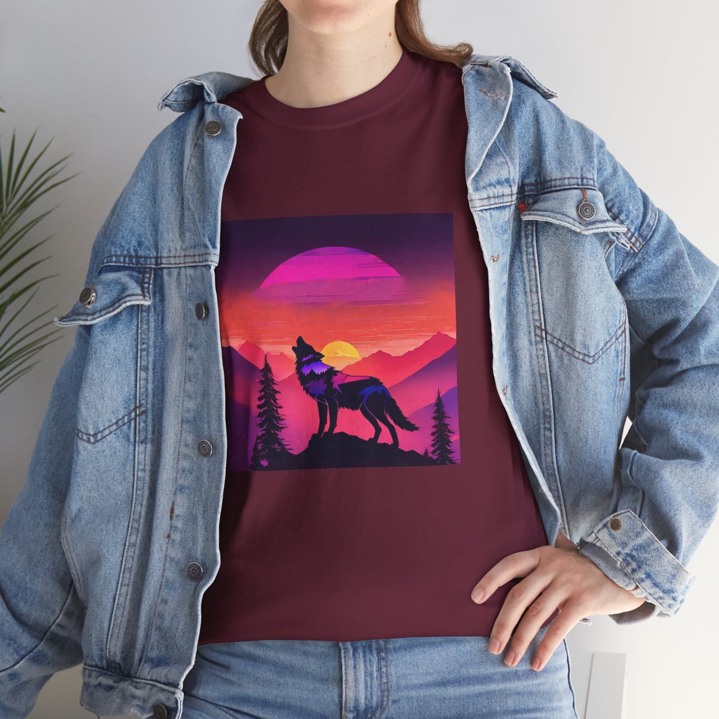 Wolf Majestic Sunset Gaphic Tee Flashlander