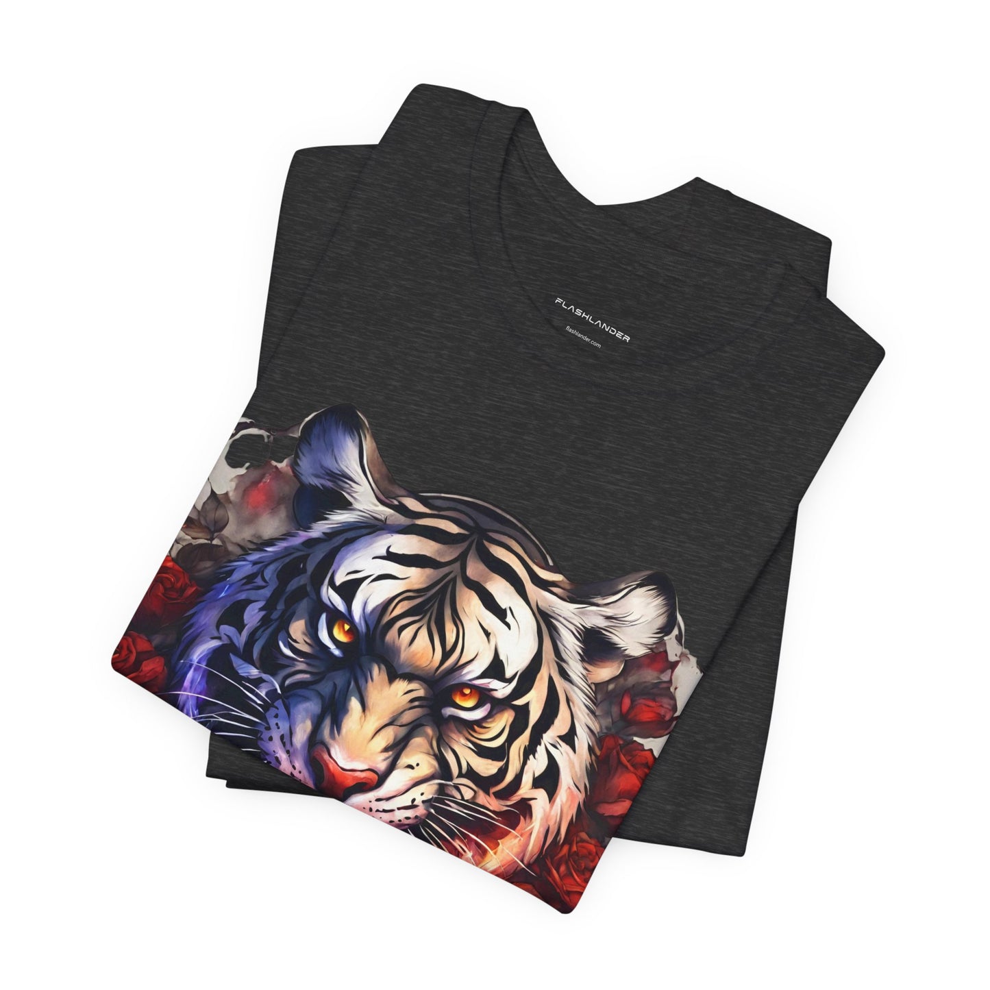 White Tiger Flames Flashlander Gym Shirt