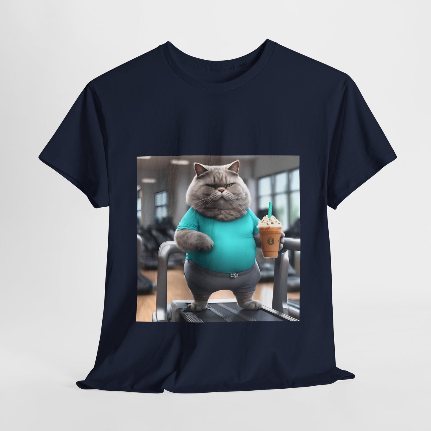 Funny Fat Cat On The Treadmill - Flashlander Gym Shirt