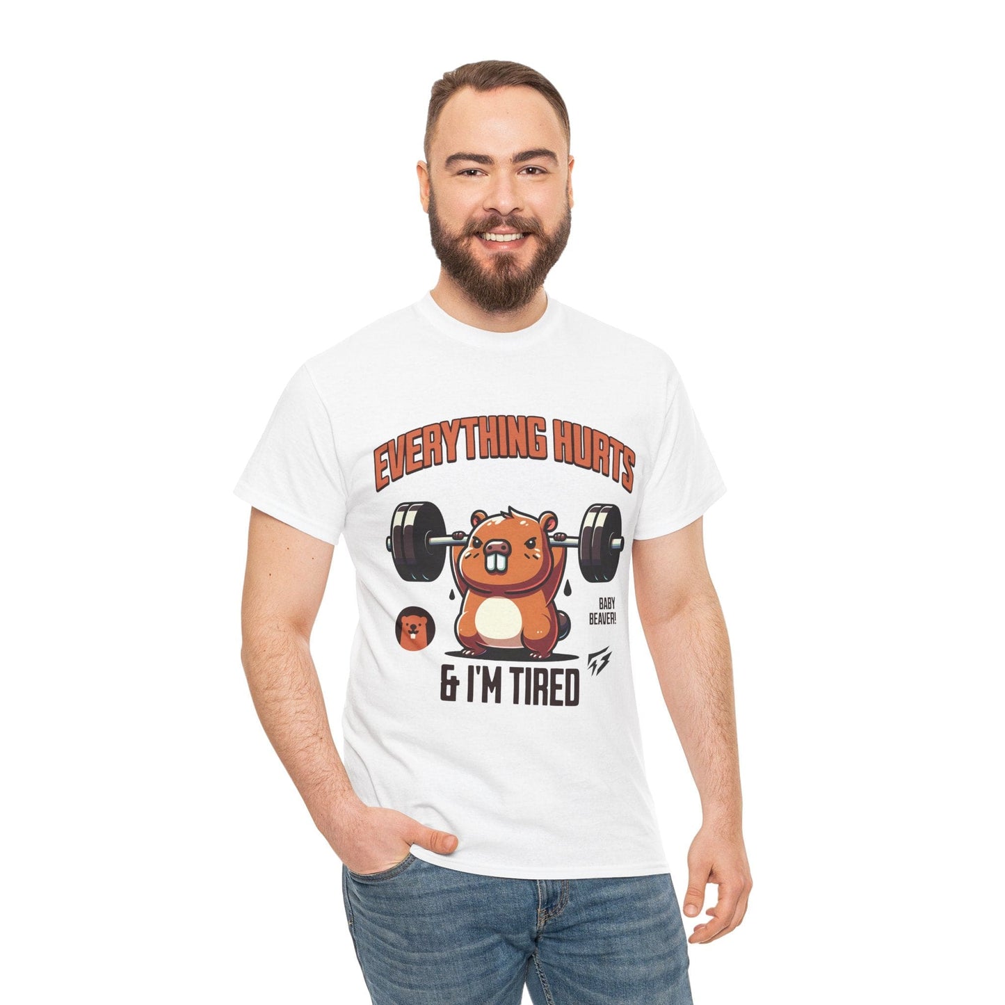 T-shirt de sport Beaver Everything Hurts &amp; I'm Tired T-shirt de sport Flashlander en coton unisexe noir anthracite T-shirt graphique de performance