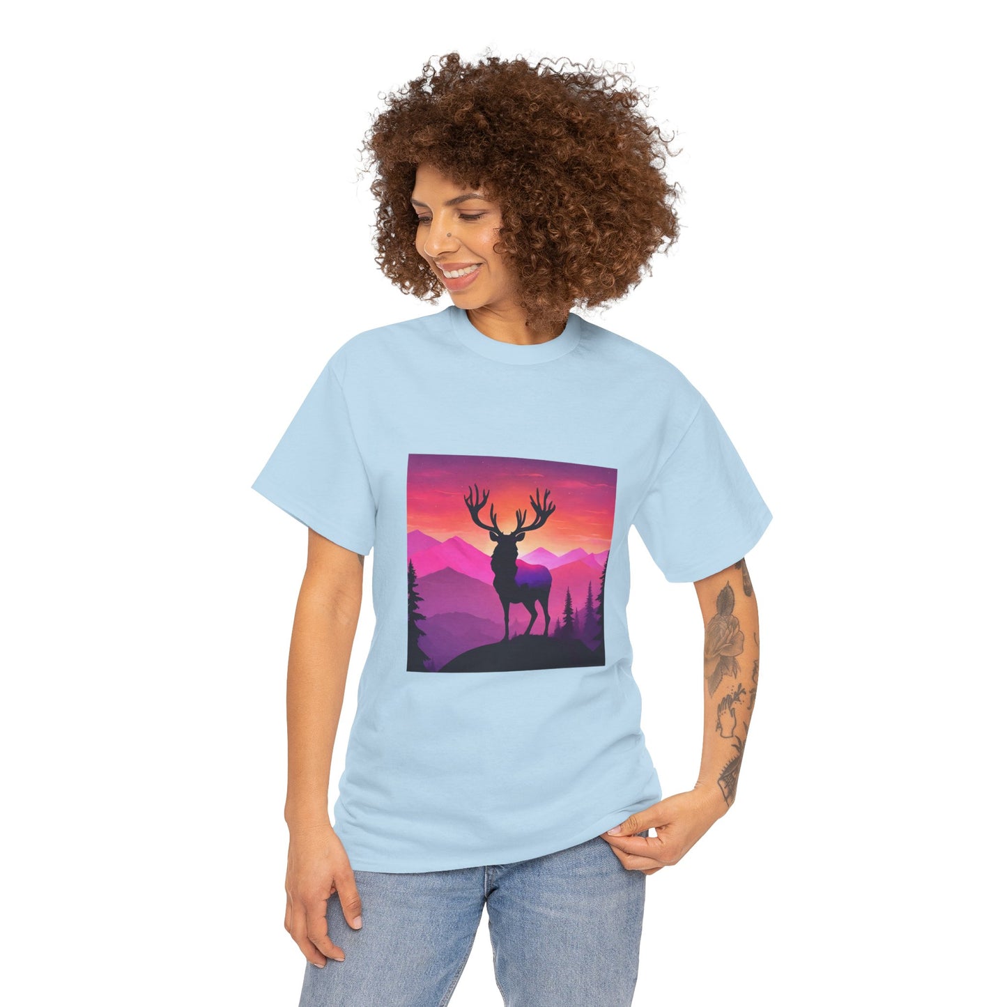 Deer Majestic Sunset Flashlander Gym Shirt