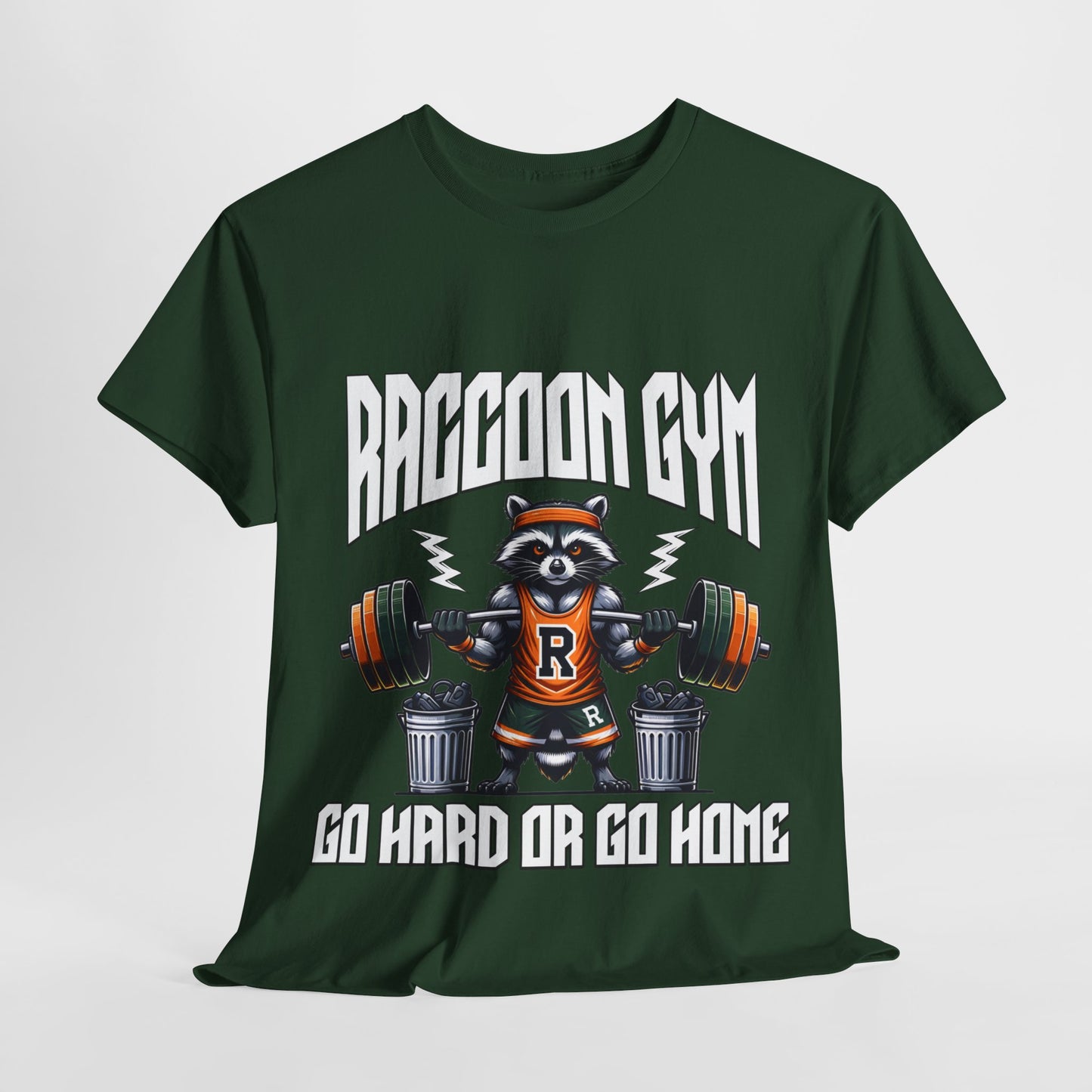 Raccoon Bodybuilder Shirt Flashlander Go Hard or Go Home Gym T-Shirt Cotton Unisex Graphic Tee