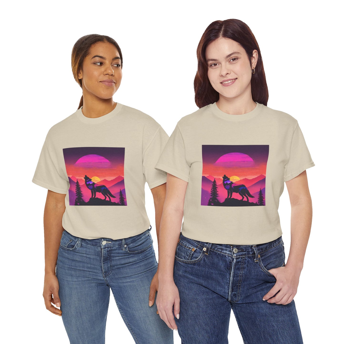 Wolf Majestic Sunset Gaphic Tee Flashlander