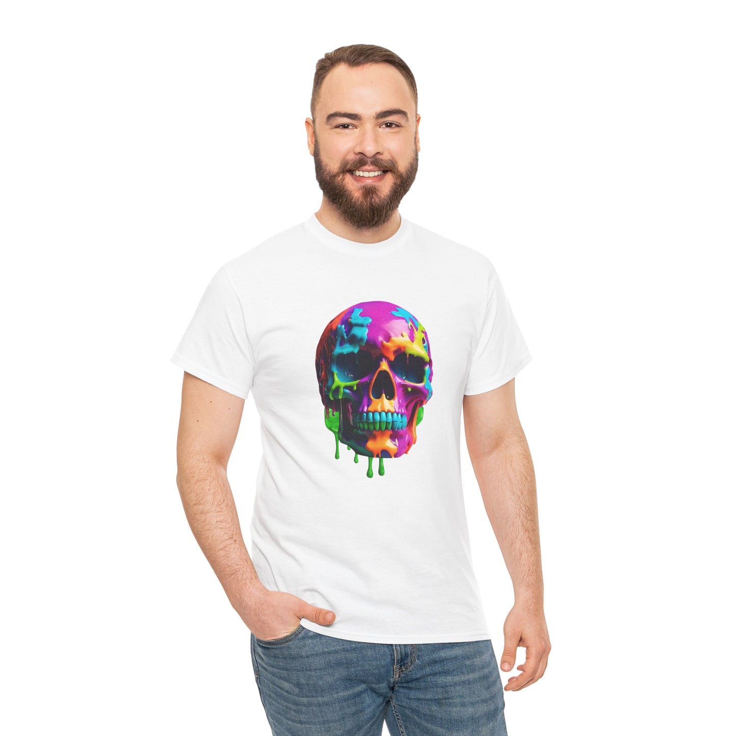 Camiseta con calavera de fusión de neón Flashlander