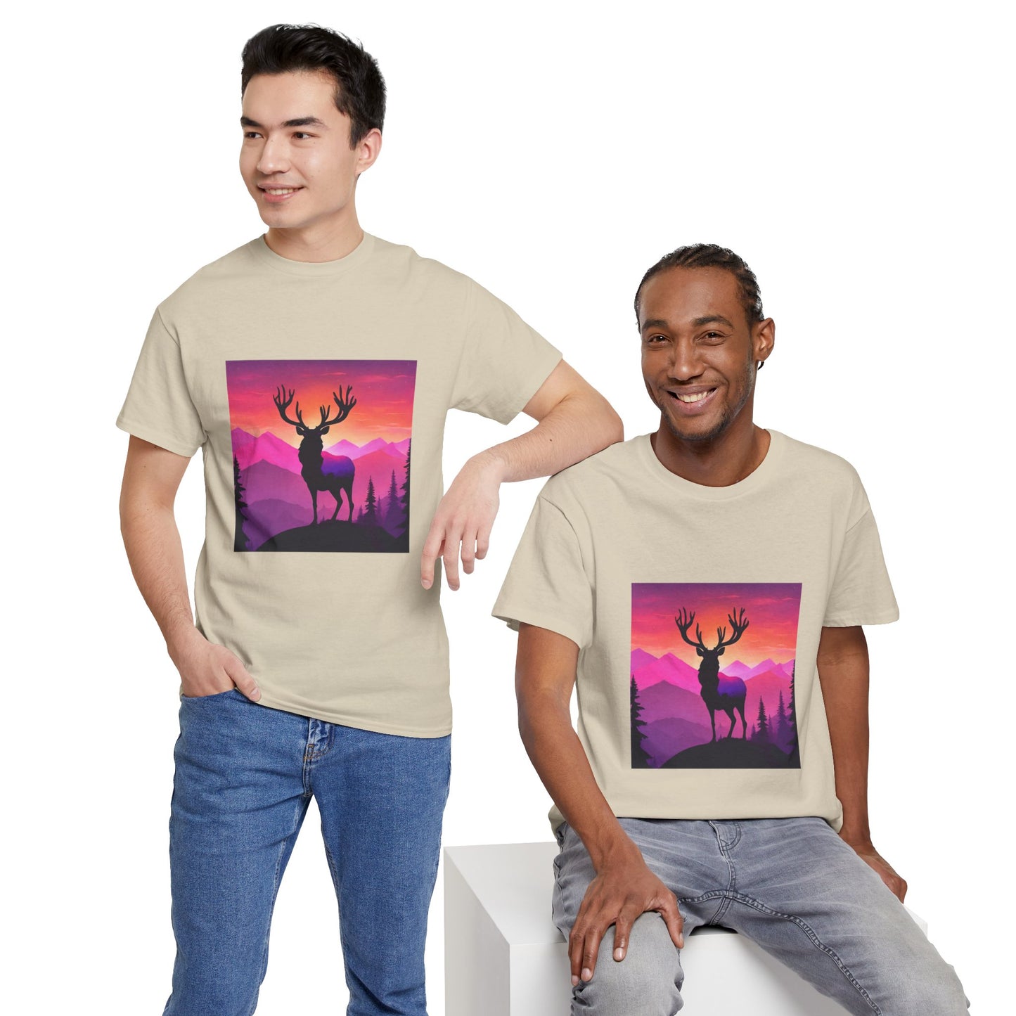 Deer Majestic Sunset Flashlander Gym Shirt