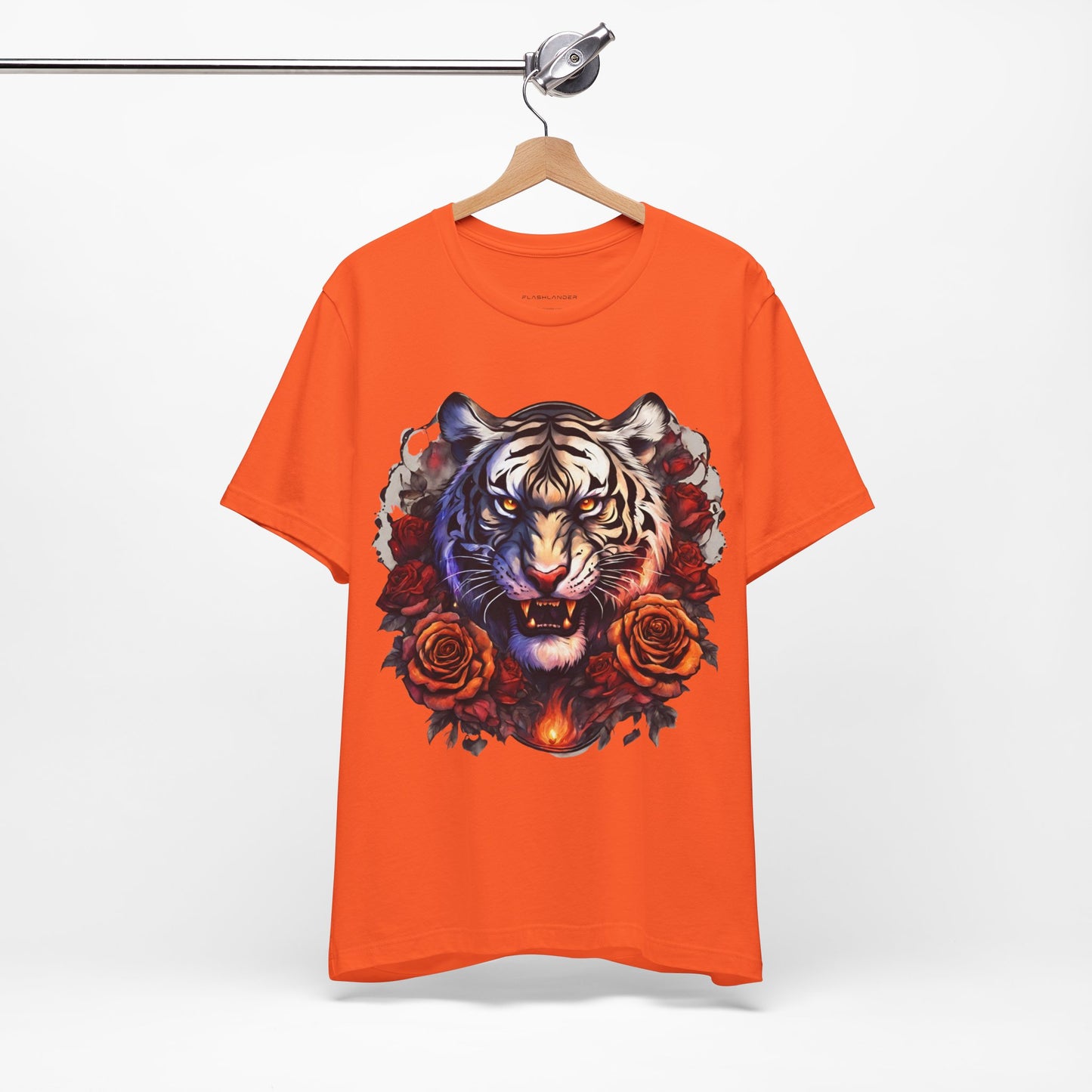 White Tiger Flames Flashlander Gym Shirt