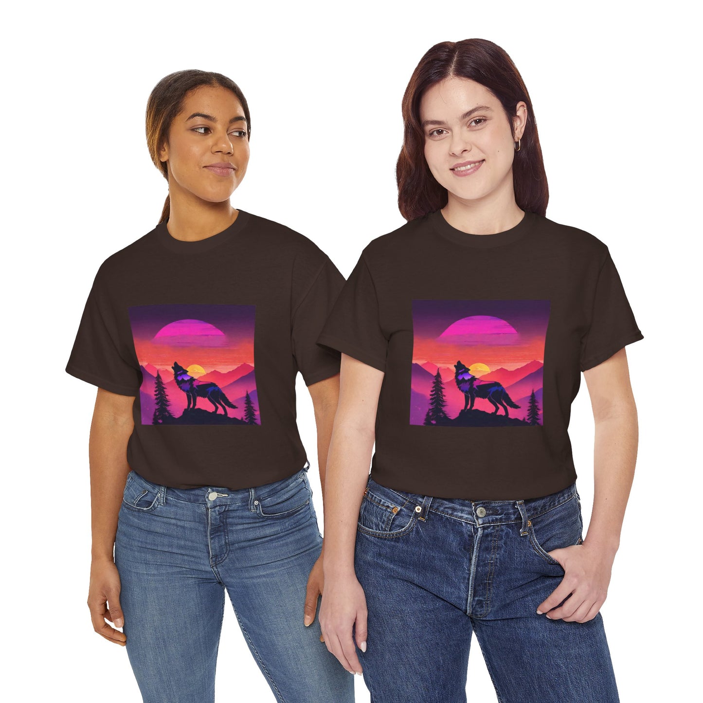 Wolf Majestic Sunset Gaphic Tee Flashlander