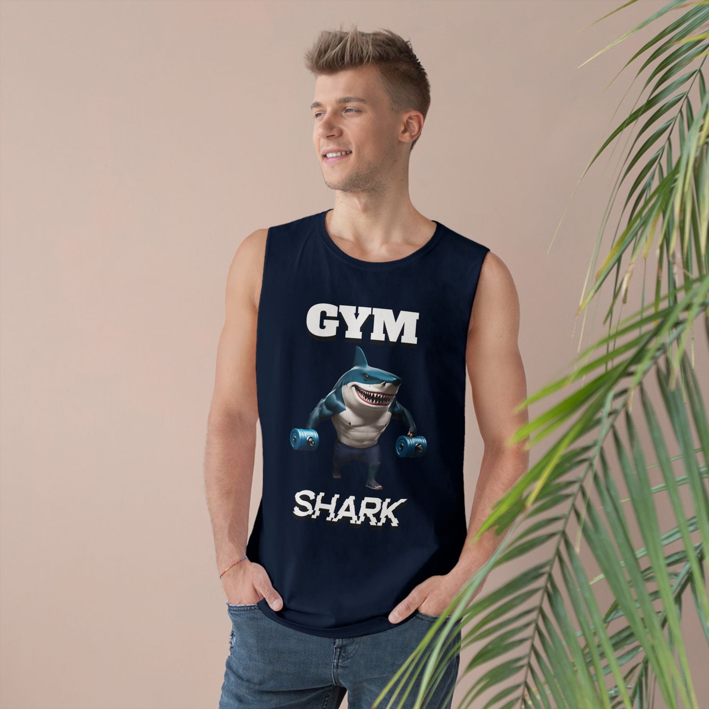 Shark Gym Scoop Bottom Cotton Unisex Barnard Performance Tank