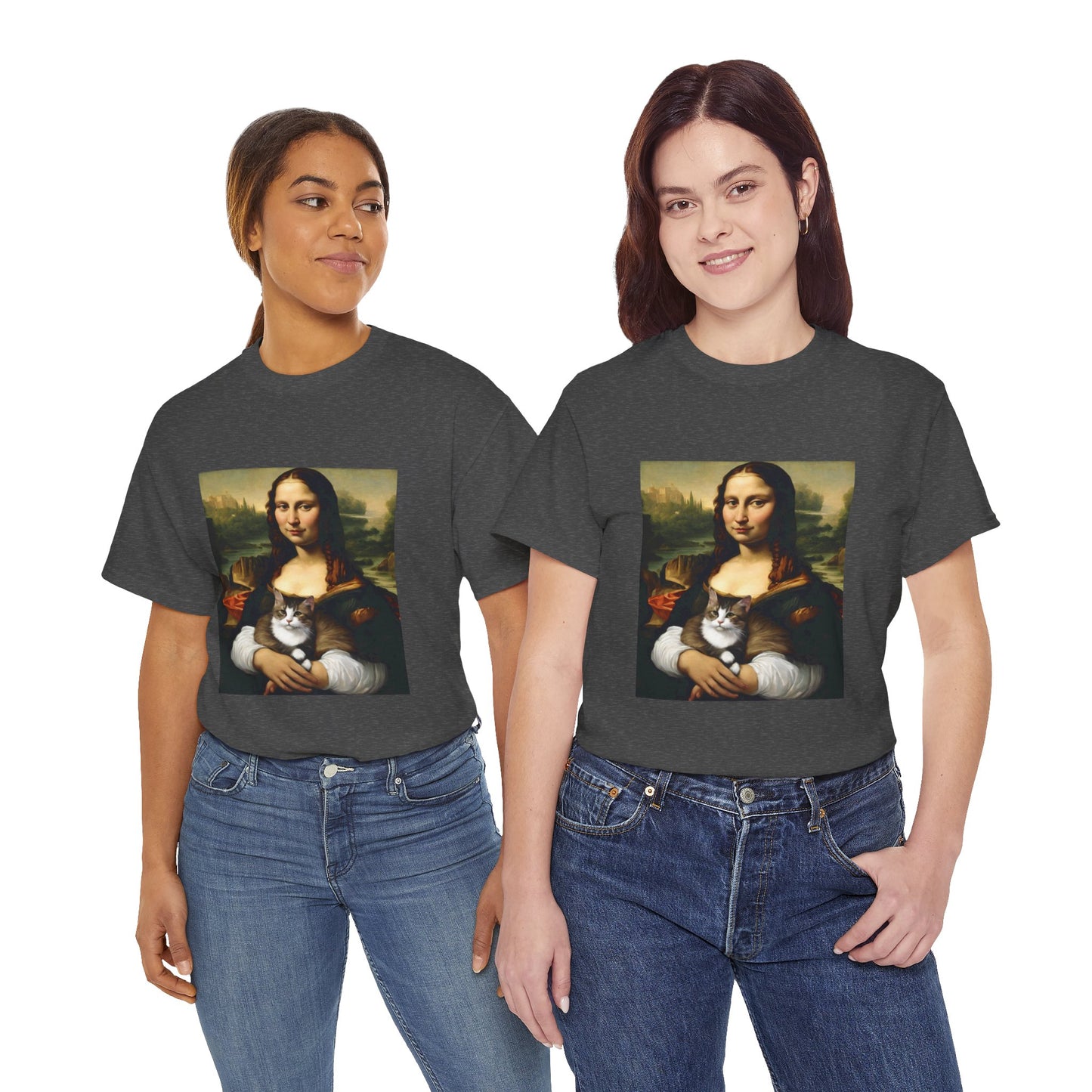 Mona Lisa with Cat - Flashlander Gym Shirt