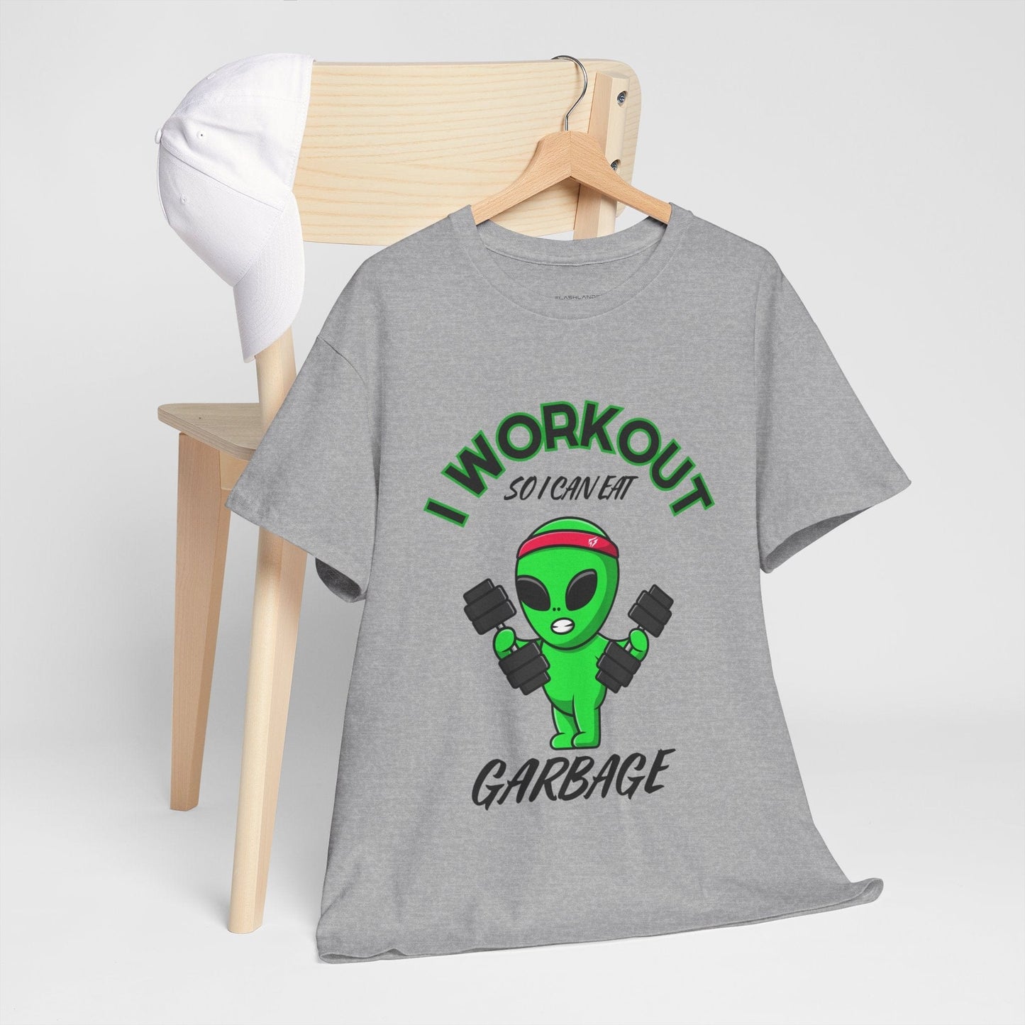 Alien I Workout So I Can Eat Garbage Graphic Tee Flashlander