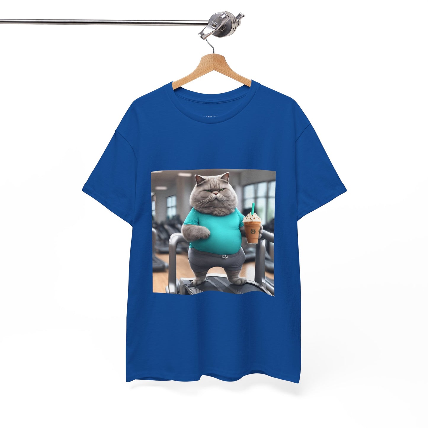 Funny Fat Cat On The Treadmill - Flashlander Gym Shirt