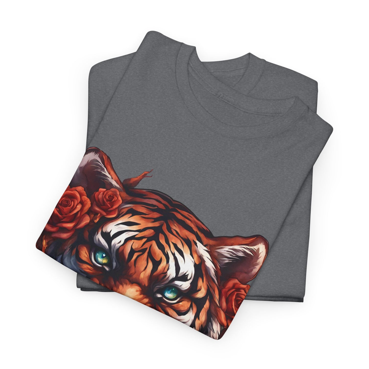 Tiger Flames and Roses T-Shirt Flashlander