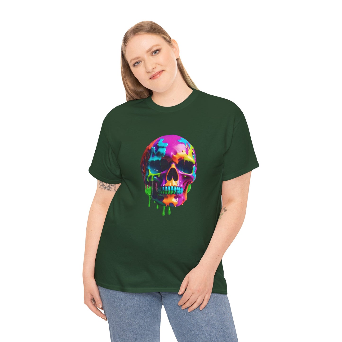 Camiseta con calavera de fusión de neón Flashlander